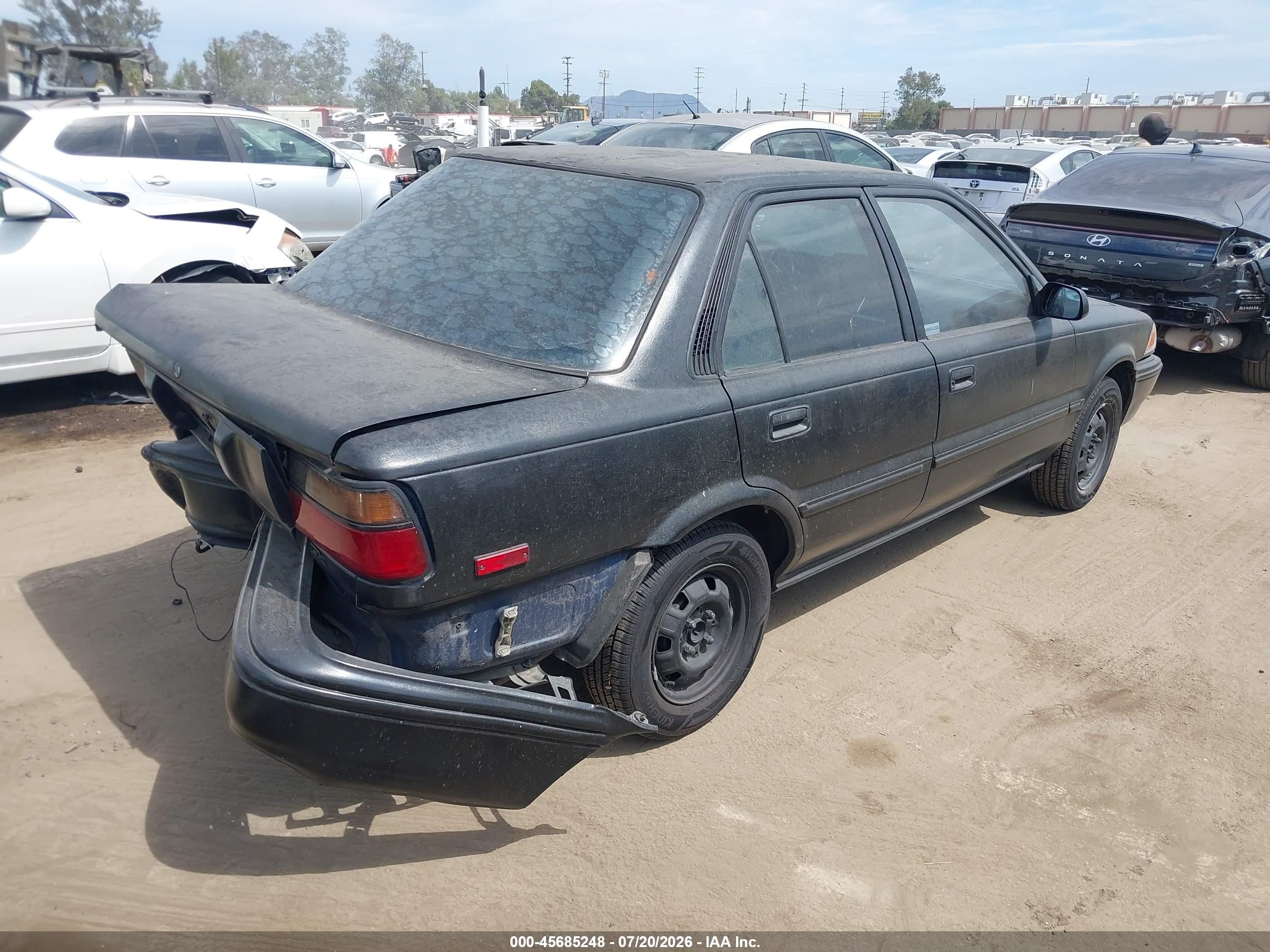 1990 Toyota Corolla Dlx Black vin: JT2AE94A7L3325902