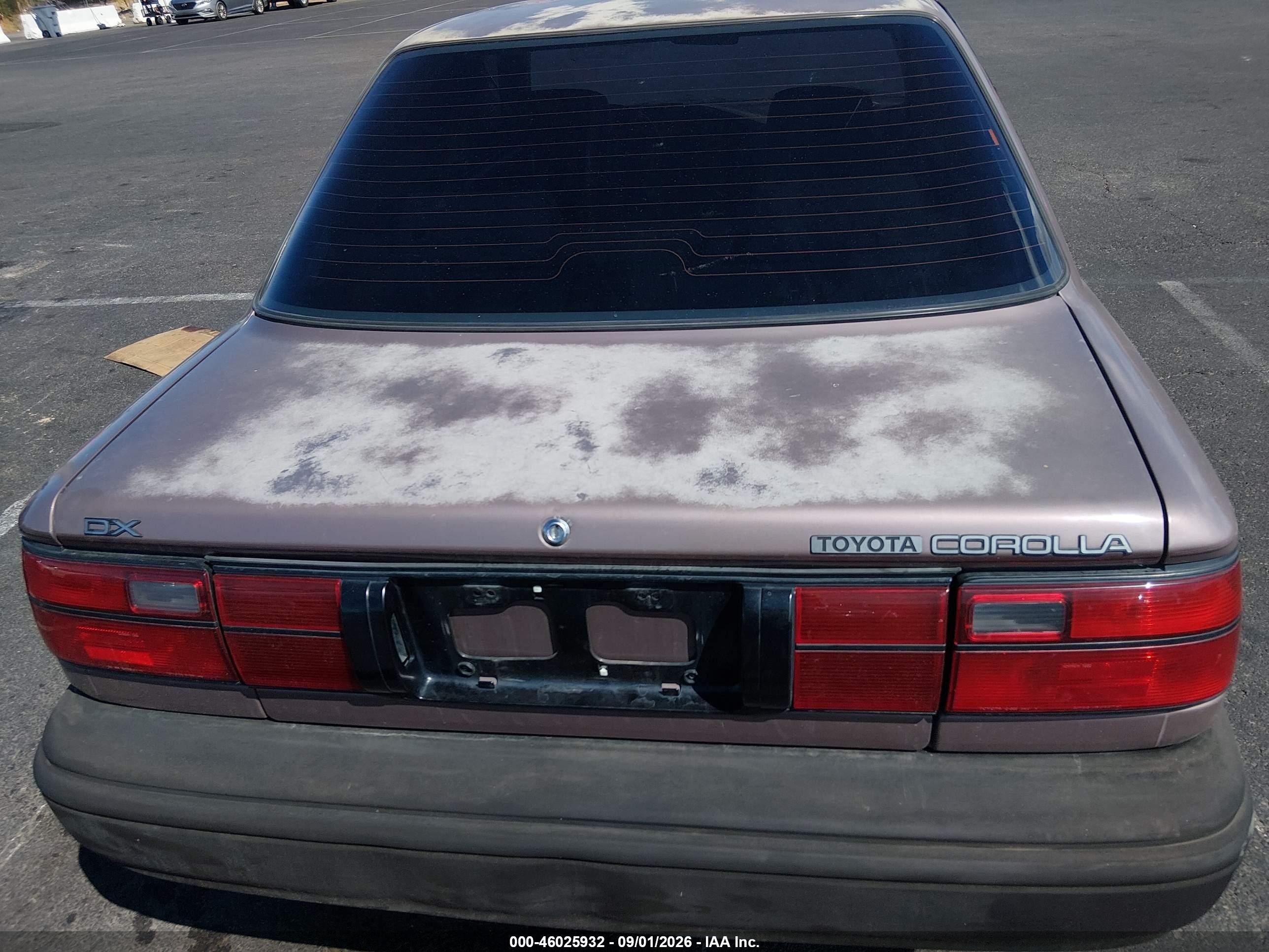 1992 Toyota Corolla Dlx Pewter vin: JT2AE94A9N0305560