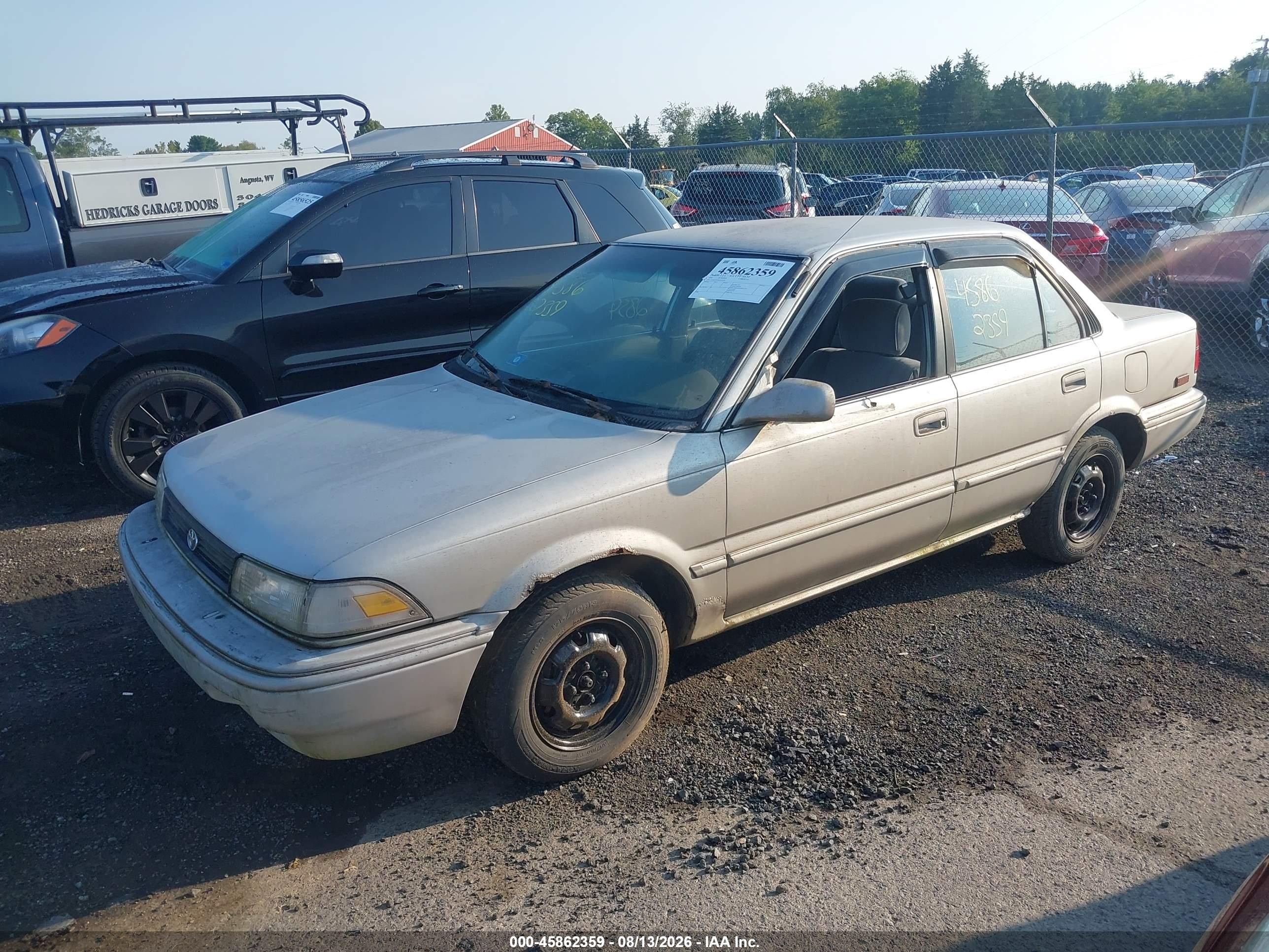 1991 Toyota Corolla Le Silver vin: JT2AE97AXM3433976