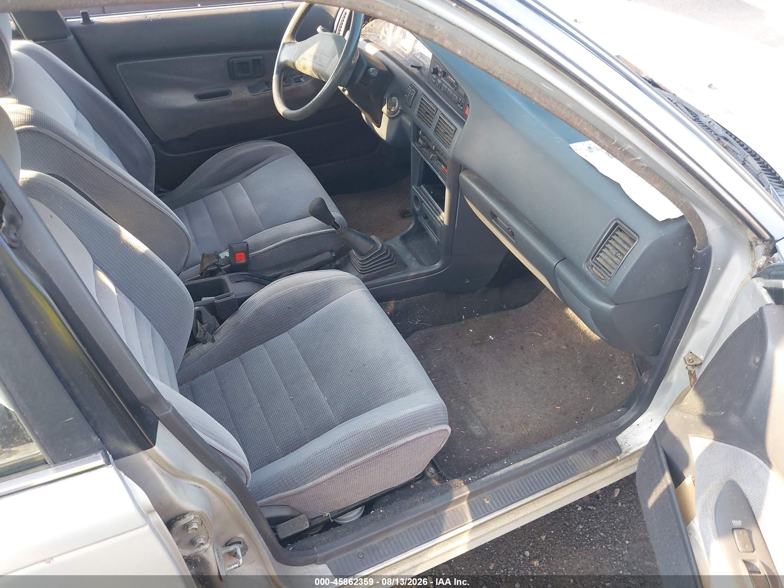 1991 Toyota Corolla Le Silver vin: JT2AE97AXM3433976