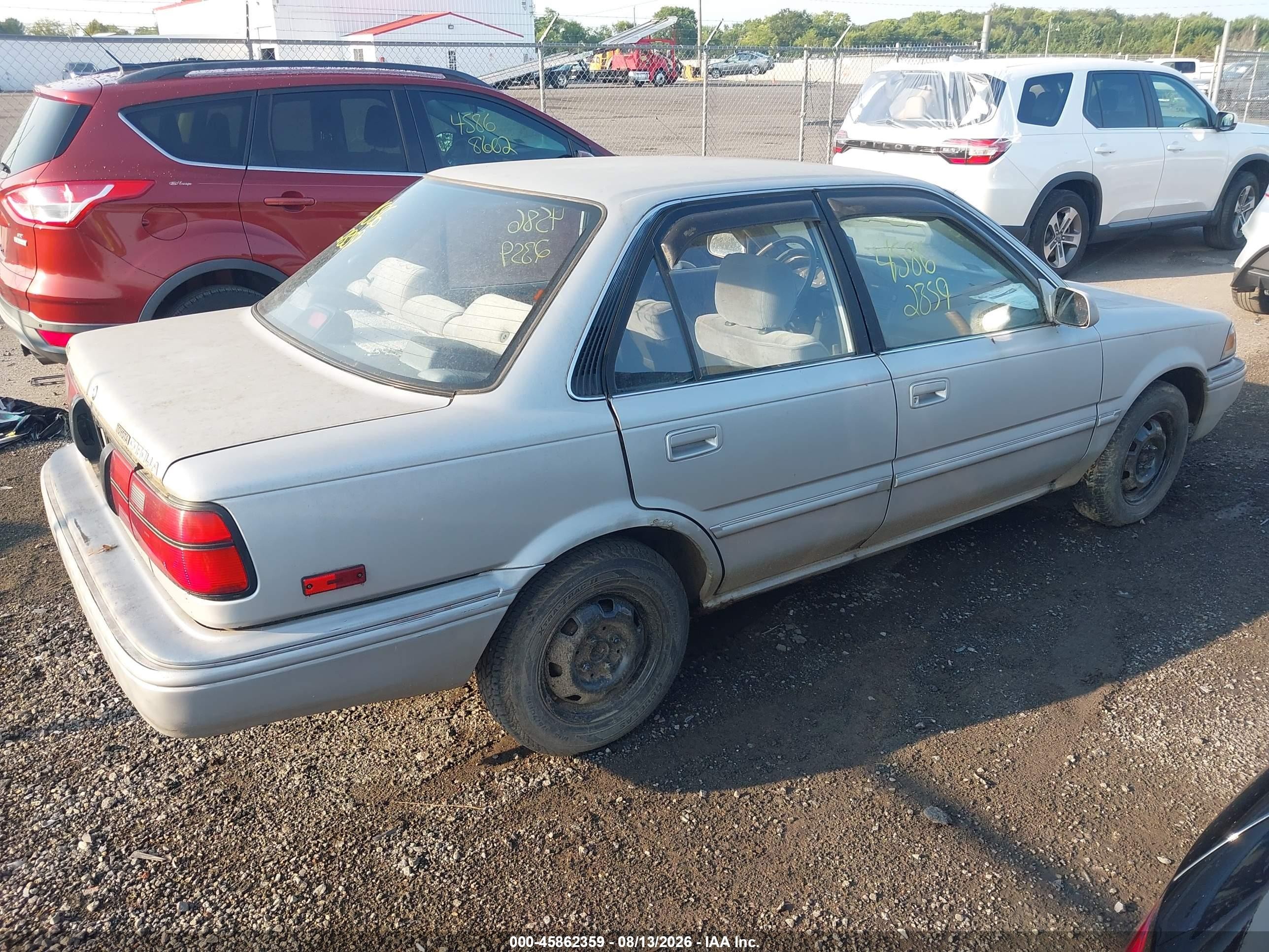 1991 Toyota Corolla Le Silver vin: JT2AE97AXM3433976