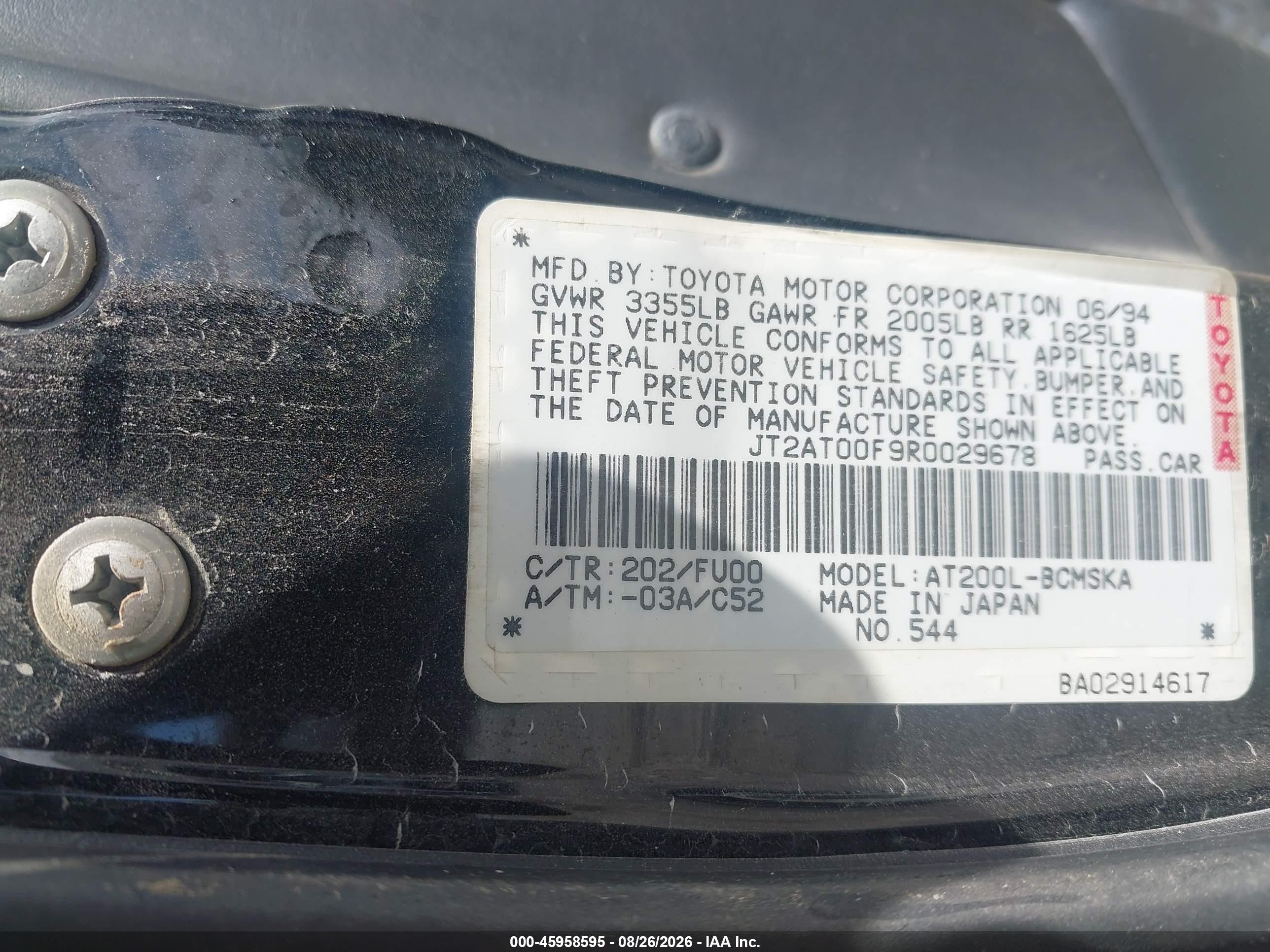 1994 Toyota Celica St Black vin: JT2AT00F9R0029678