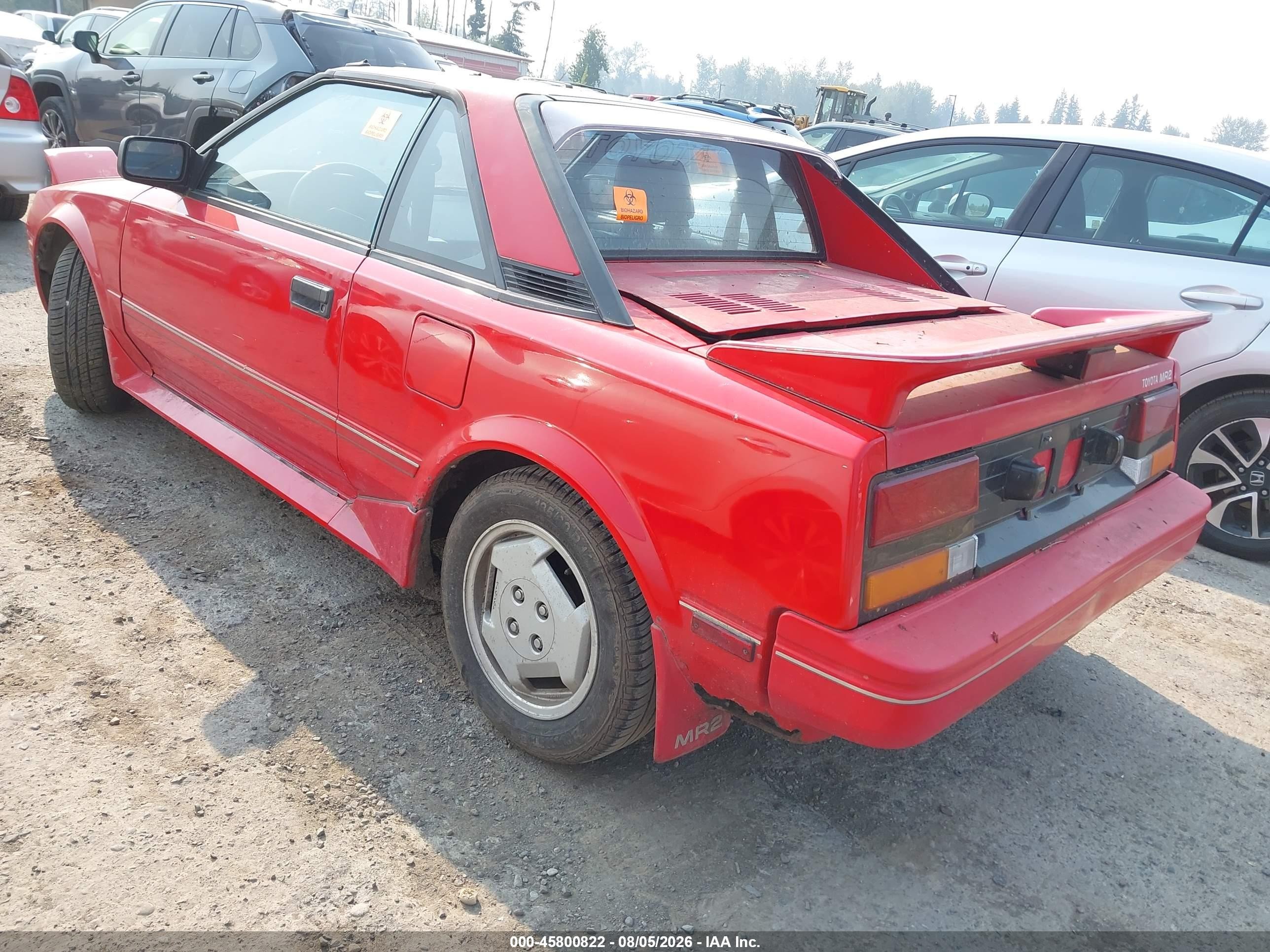 1986 Toyota Mr2   Red vin: JT2AW15C6G0069015