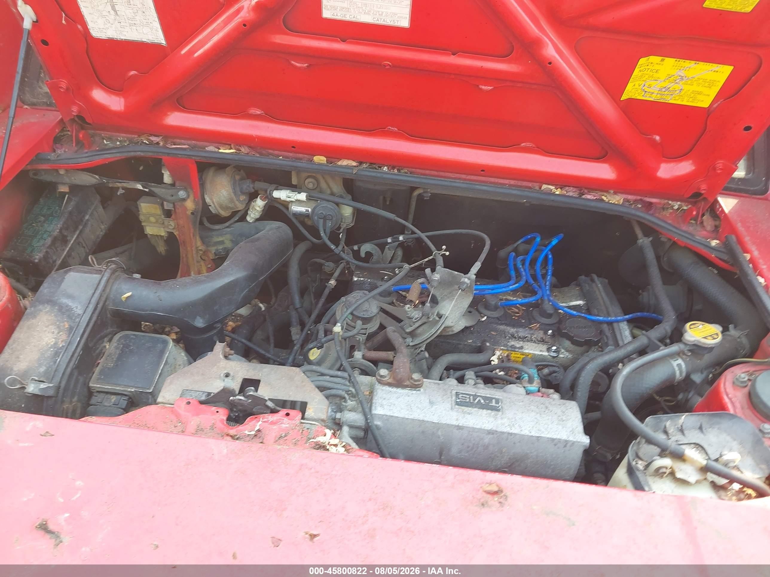 1986 Toyota Mr2   Red vin: JT2AW15C6G0069015