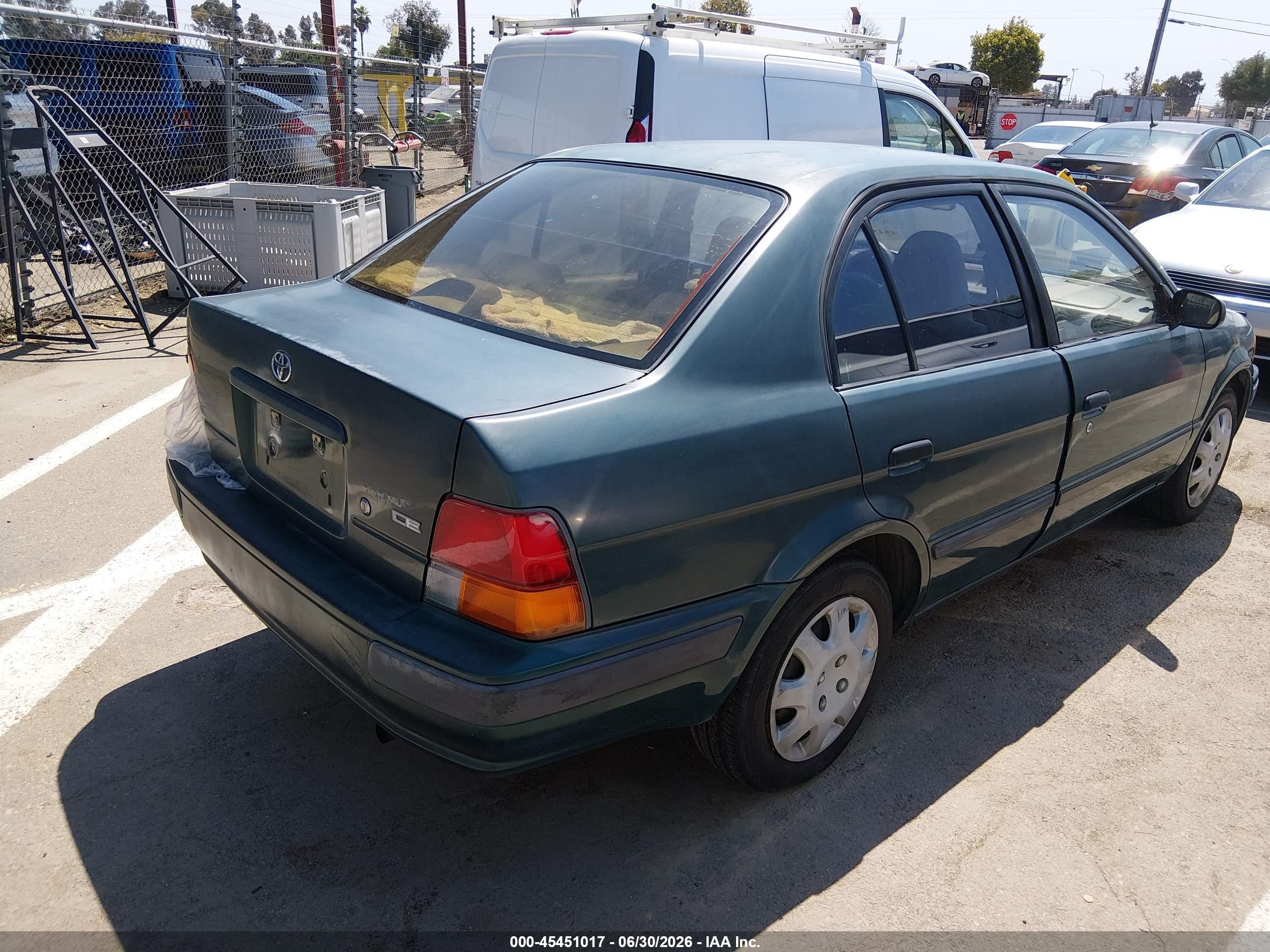 1997 Toyota Tercel Ce Зеленый vin: JT2BC52L0V0216709