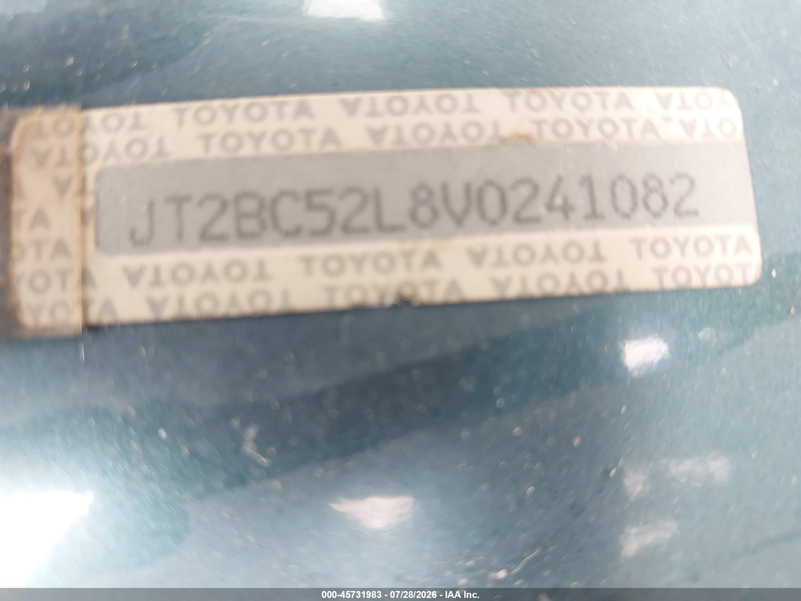 1997 Toyota Tercel Ce Green vin: JT2BC52L8V0241082