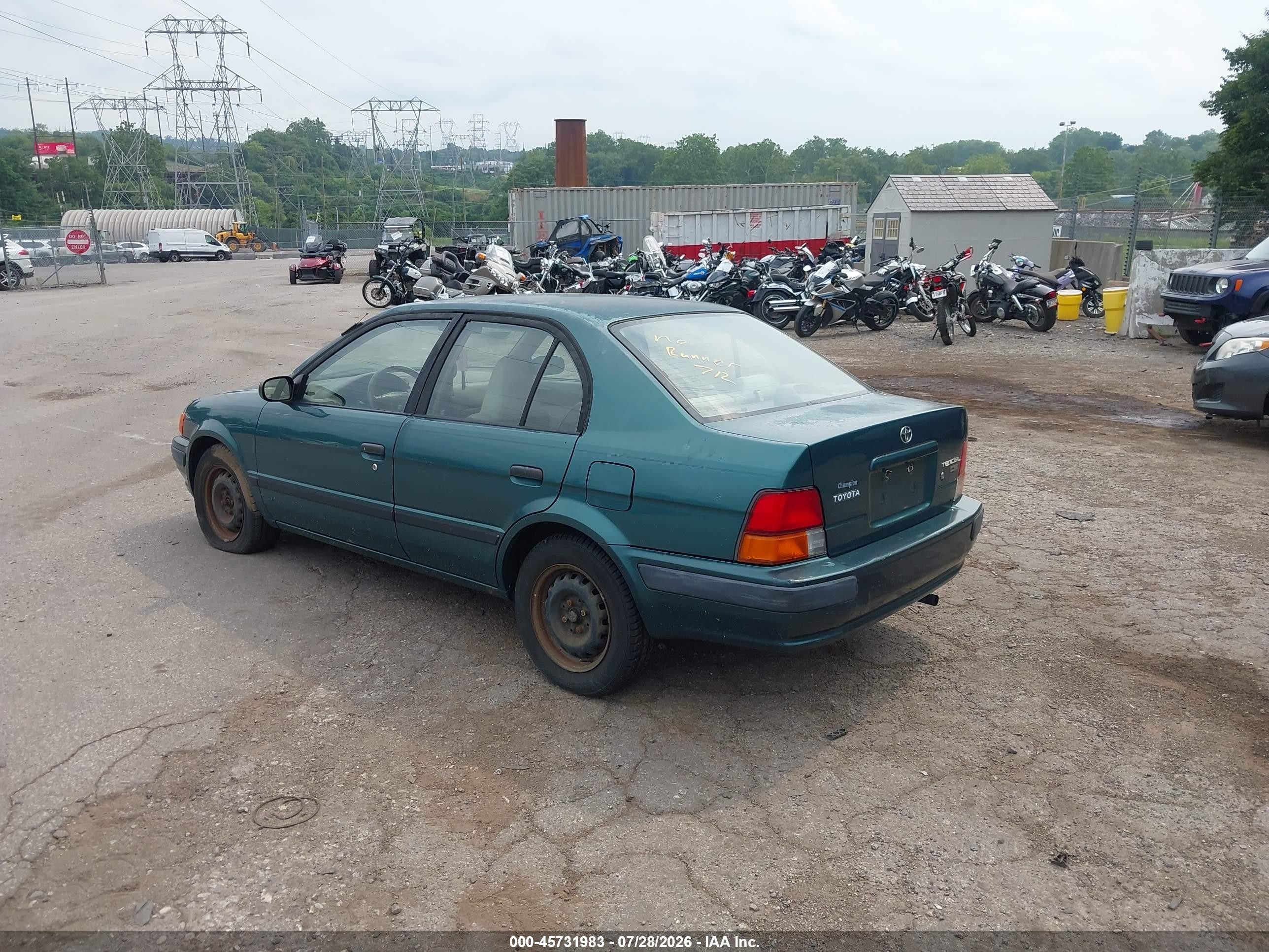 1997 Toyota Tercel Ce Green vin: JT2BC52L8V0241082
