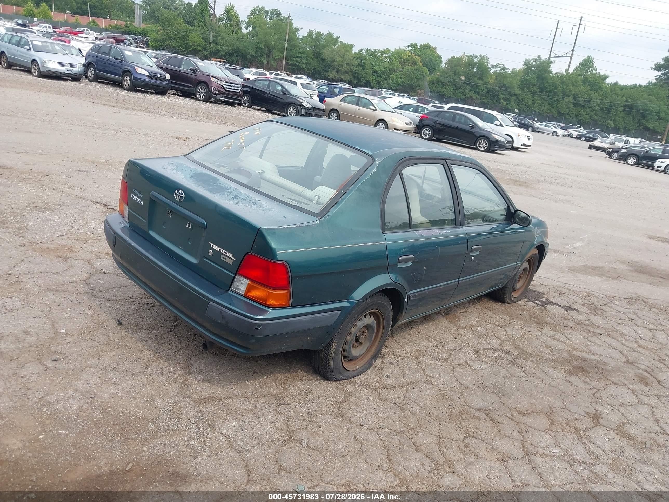 1997 Toyota Tercel Ce Green vin: JT2BC52L8V0241082