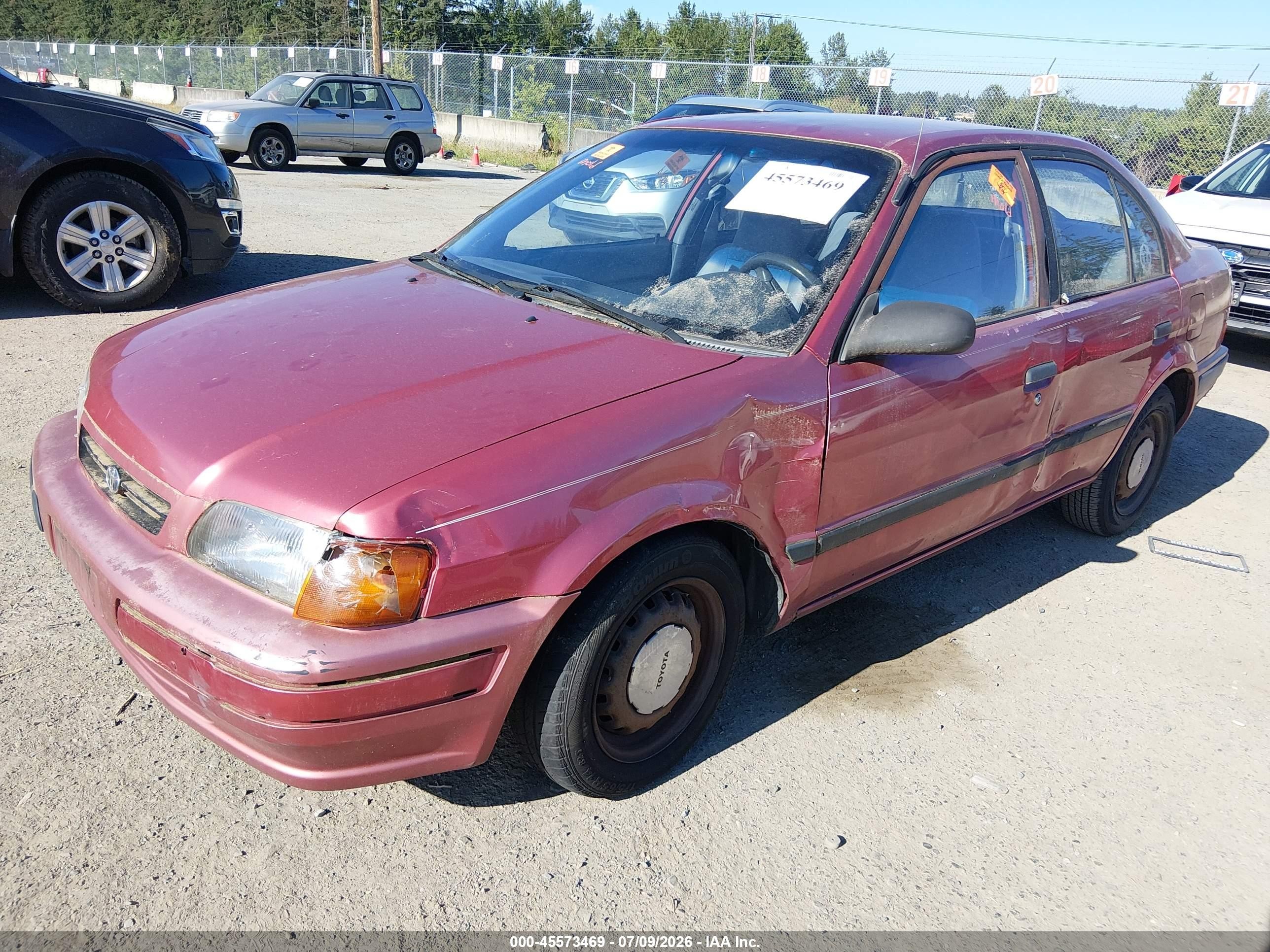 1997 Toyota Tercel Ce Красный vin: JT2BC52L9V0264256