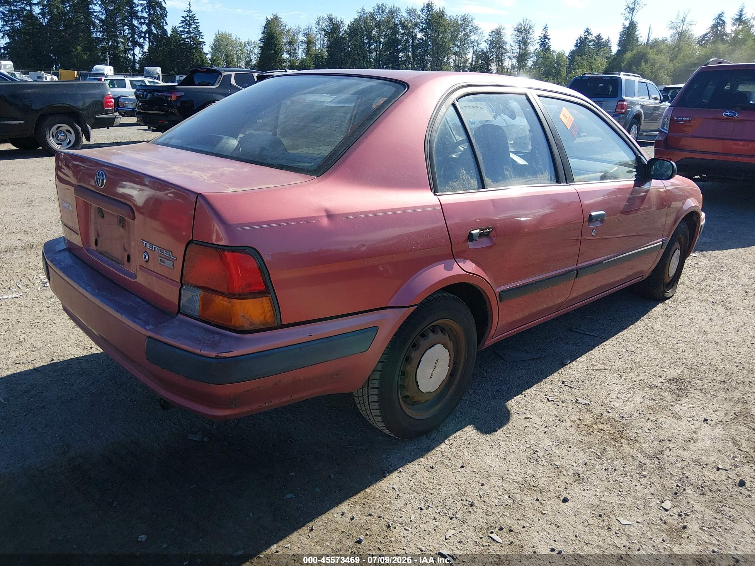 1997 Toyota Tercel Ce Красный vin: JT2BC52L9V0264256
