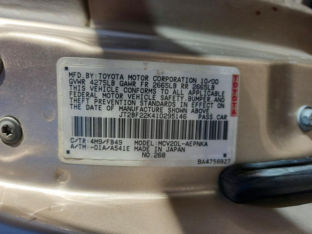 2001 Toyota Camry Le V6 Beige vin: JT2BF22K410295146