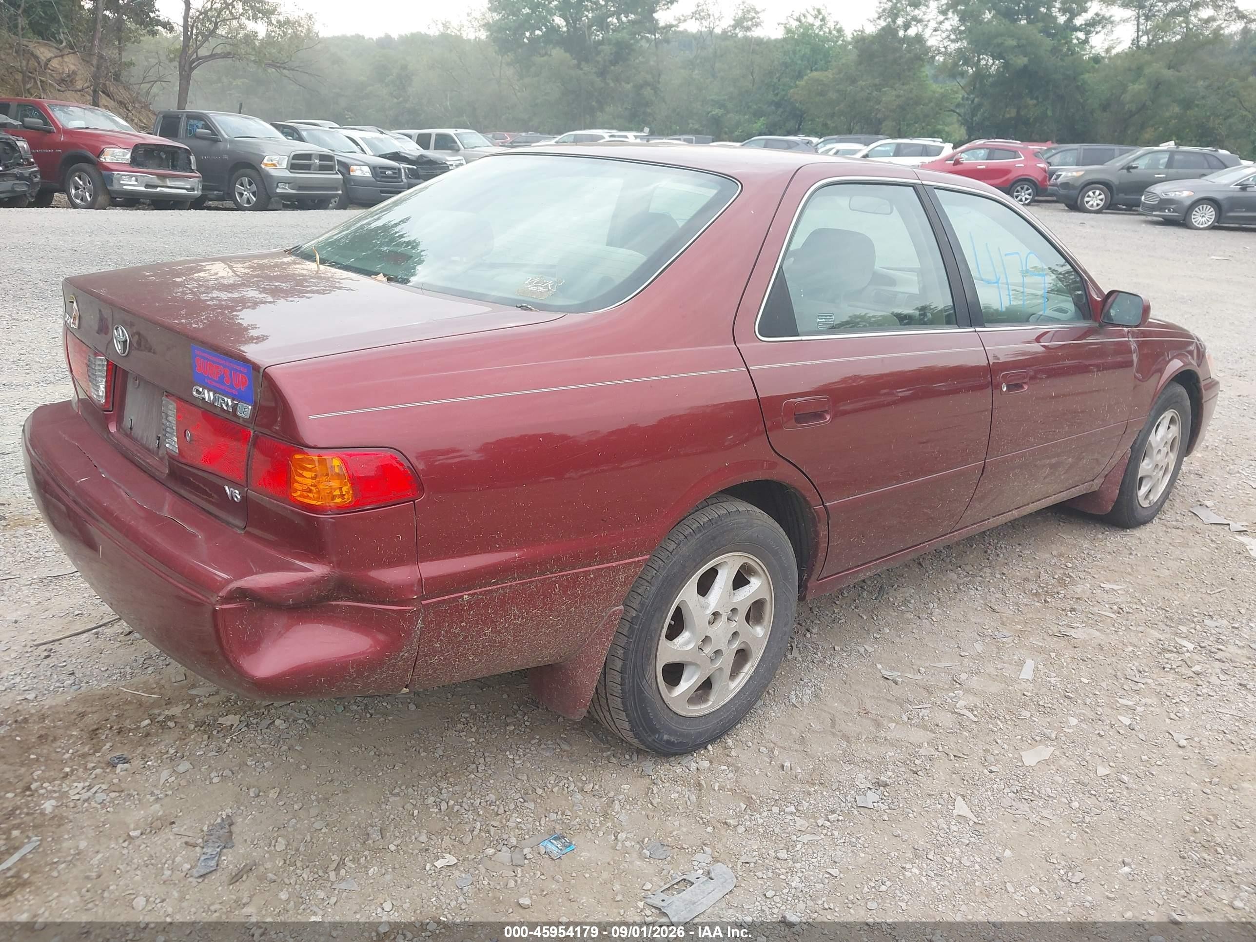 2000 Toyota Camry Le V6 Red vin: JT2BF22K4Y0243896