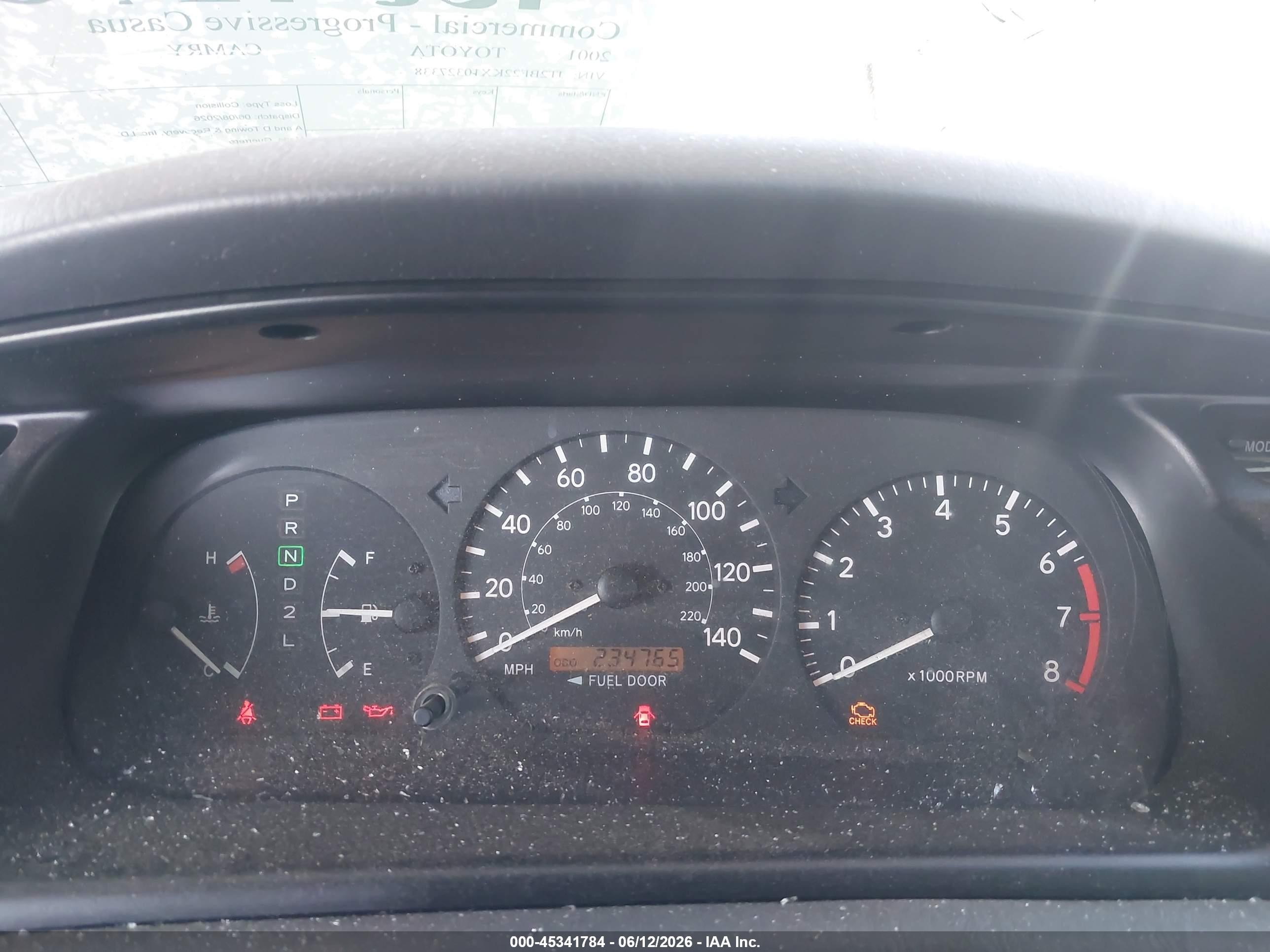 2001 Toyota Camry Le V6 Silver vin: JT2BF22KX10327338