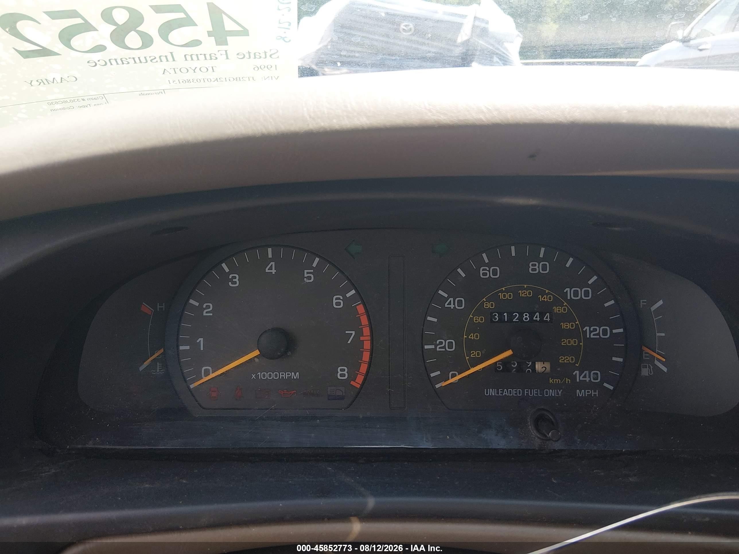 1996 Toyota Camry Dx/le/xle Red vin: JT2BG12K0T0386151