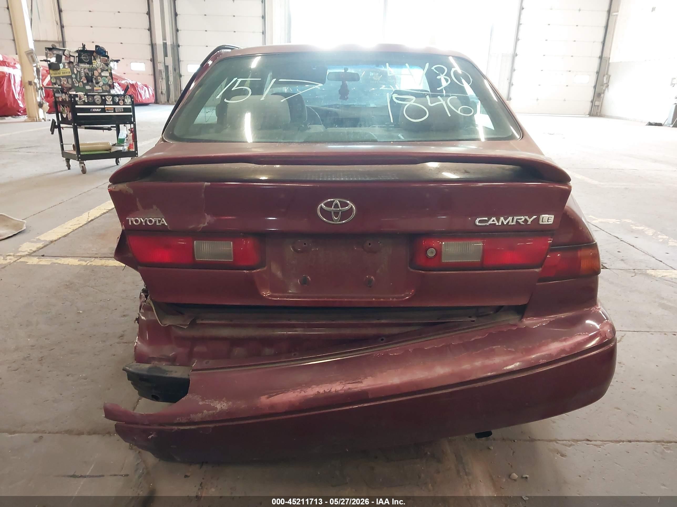 1997 Toyota Camry Le Burgundy vin: JT2BG22K6V0004391