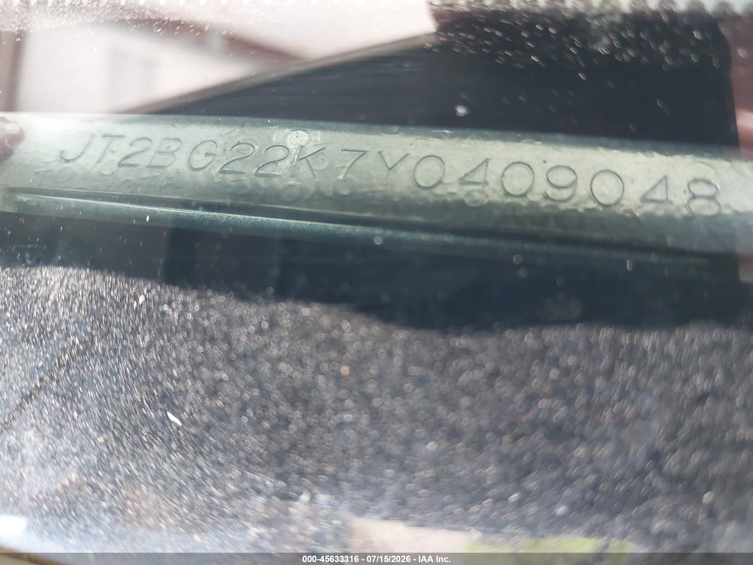 2000 Toyota Camry Le Green vin: JT2BG22K7Y0409048