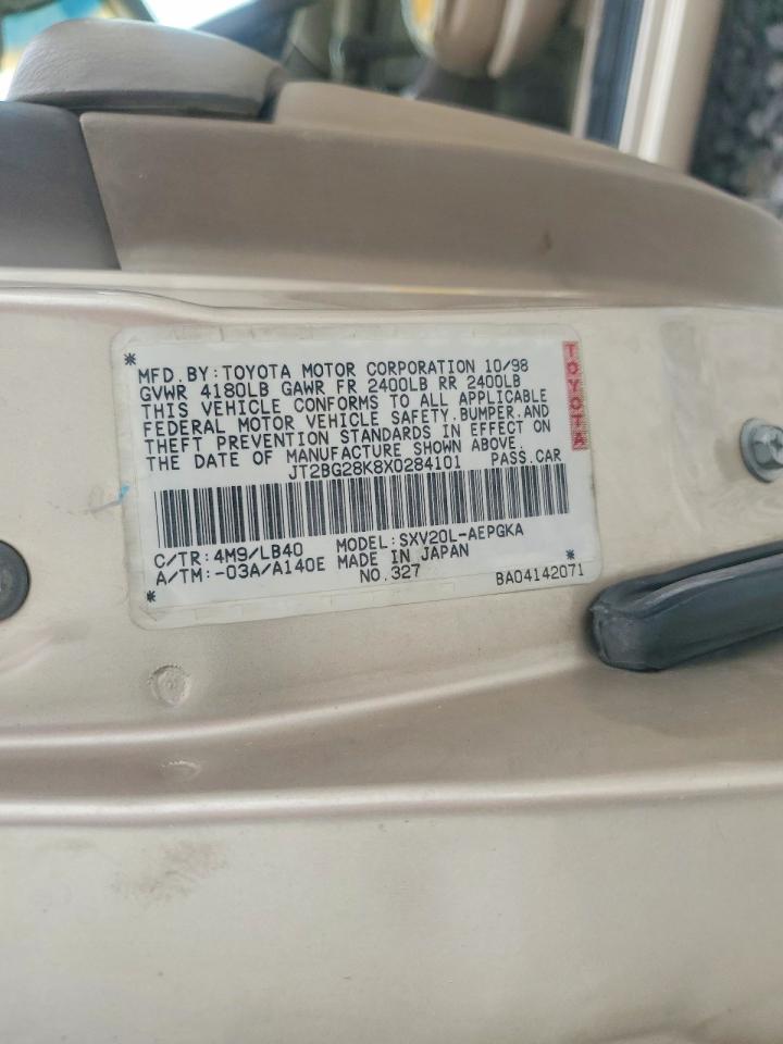 1999 Toyota Camry Xle Gold vin: JT2BG28K8X0284101