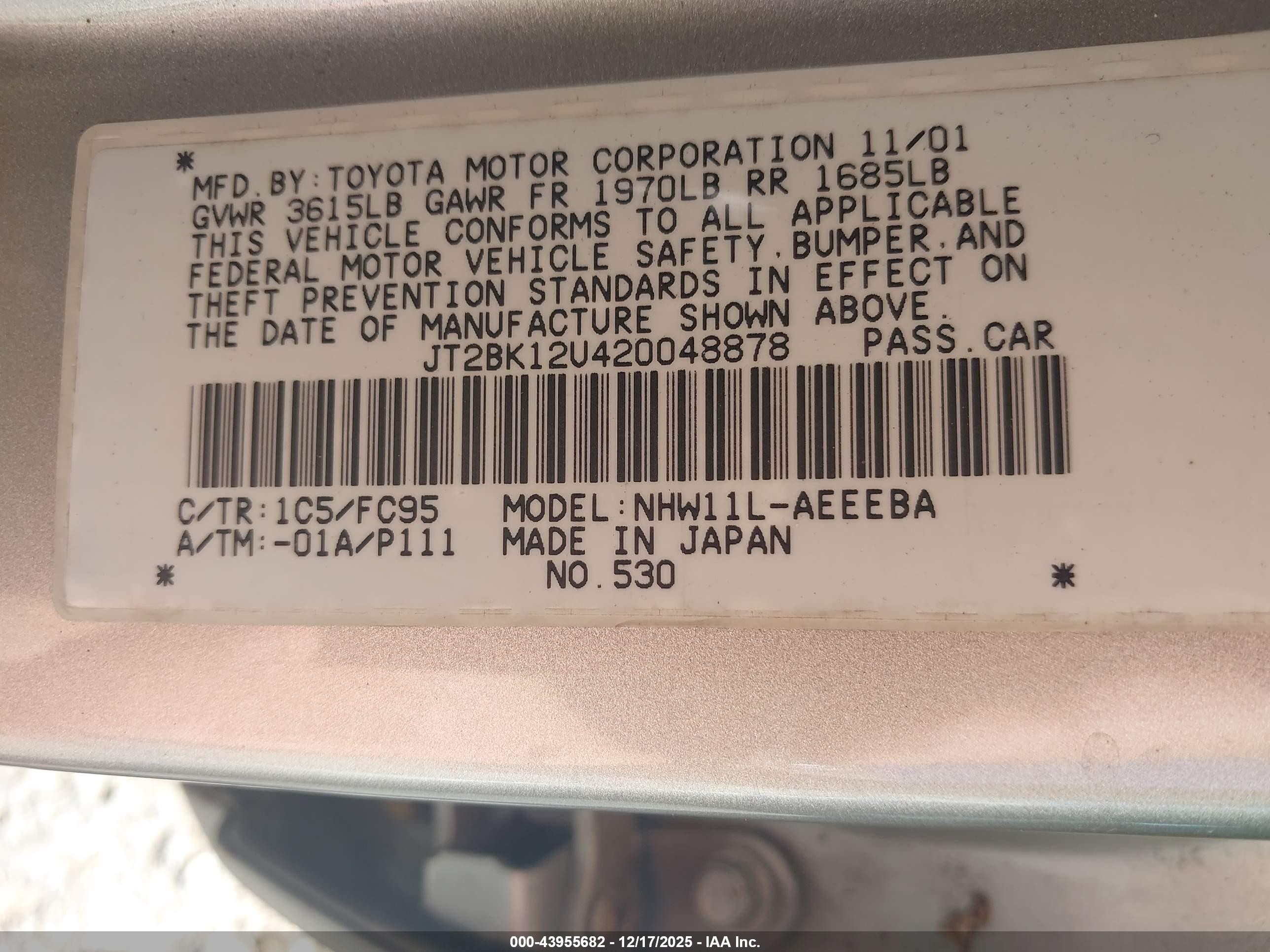 2002 Toyota Prius   Silver vin: JT2BK12U420048878