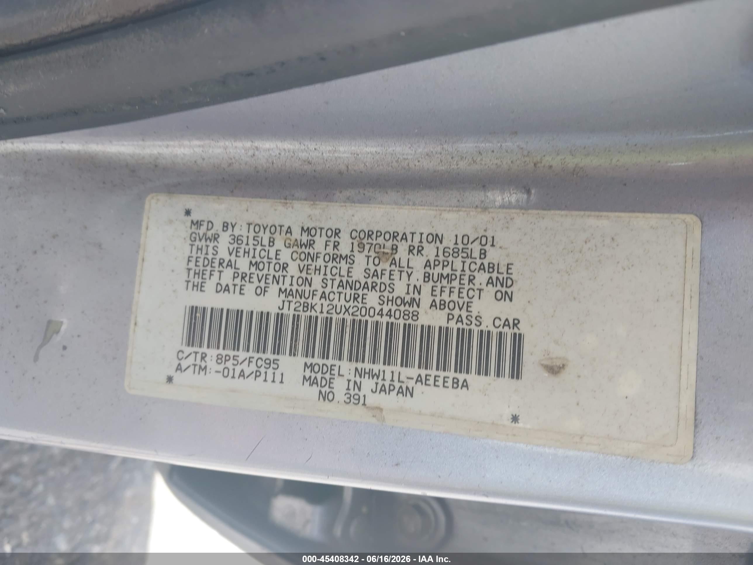 2002 Toyota Prius   Silver vin: JT2BK12UX20044088