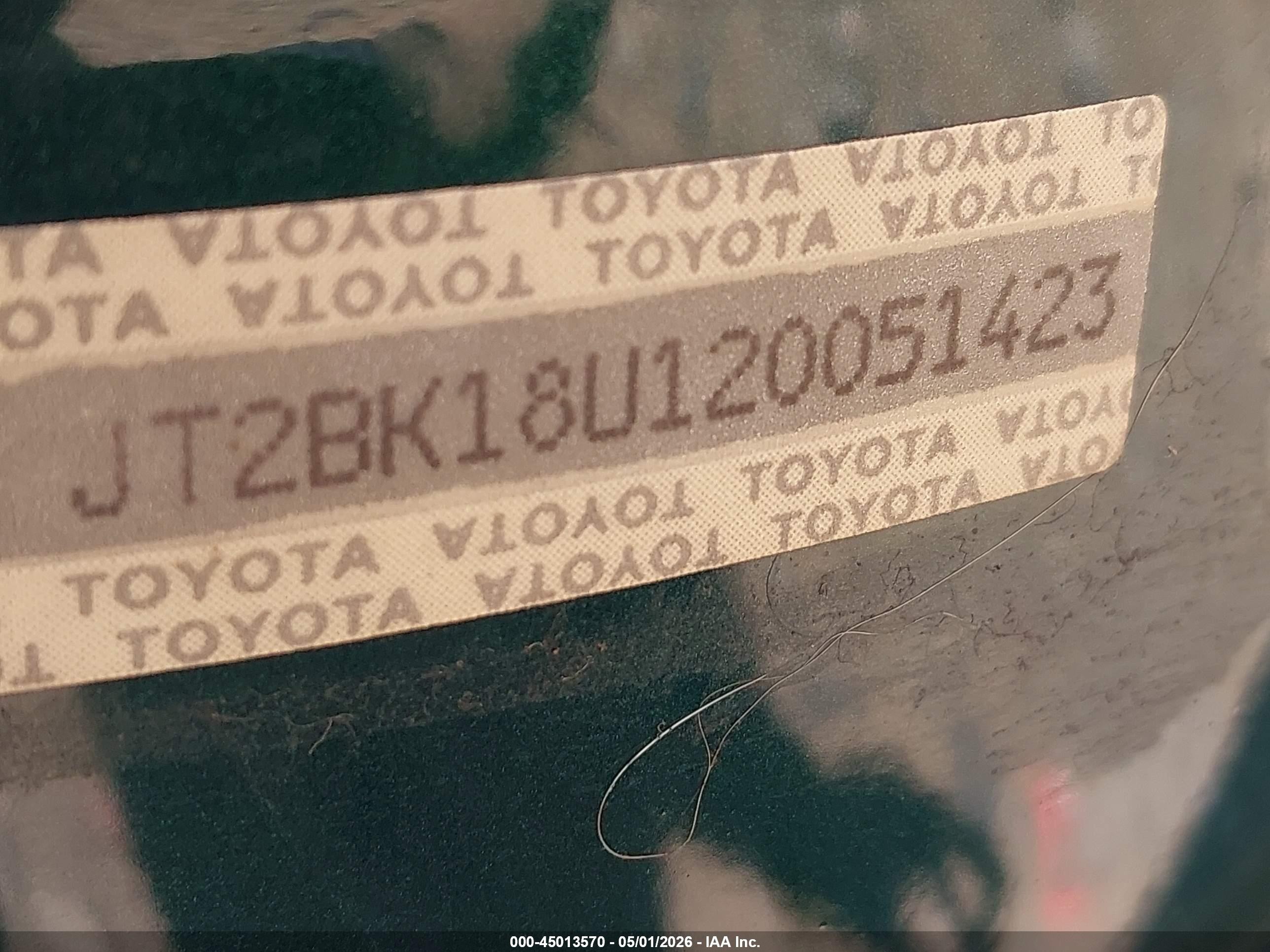 2002 Toyota Prius Зеленый vin: JT2BK18U120051423