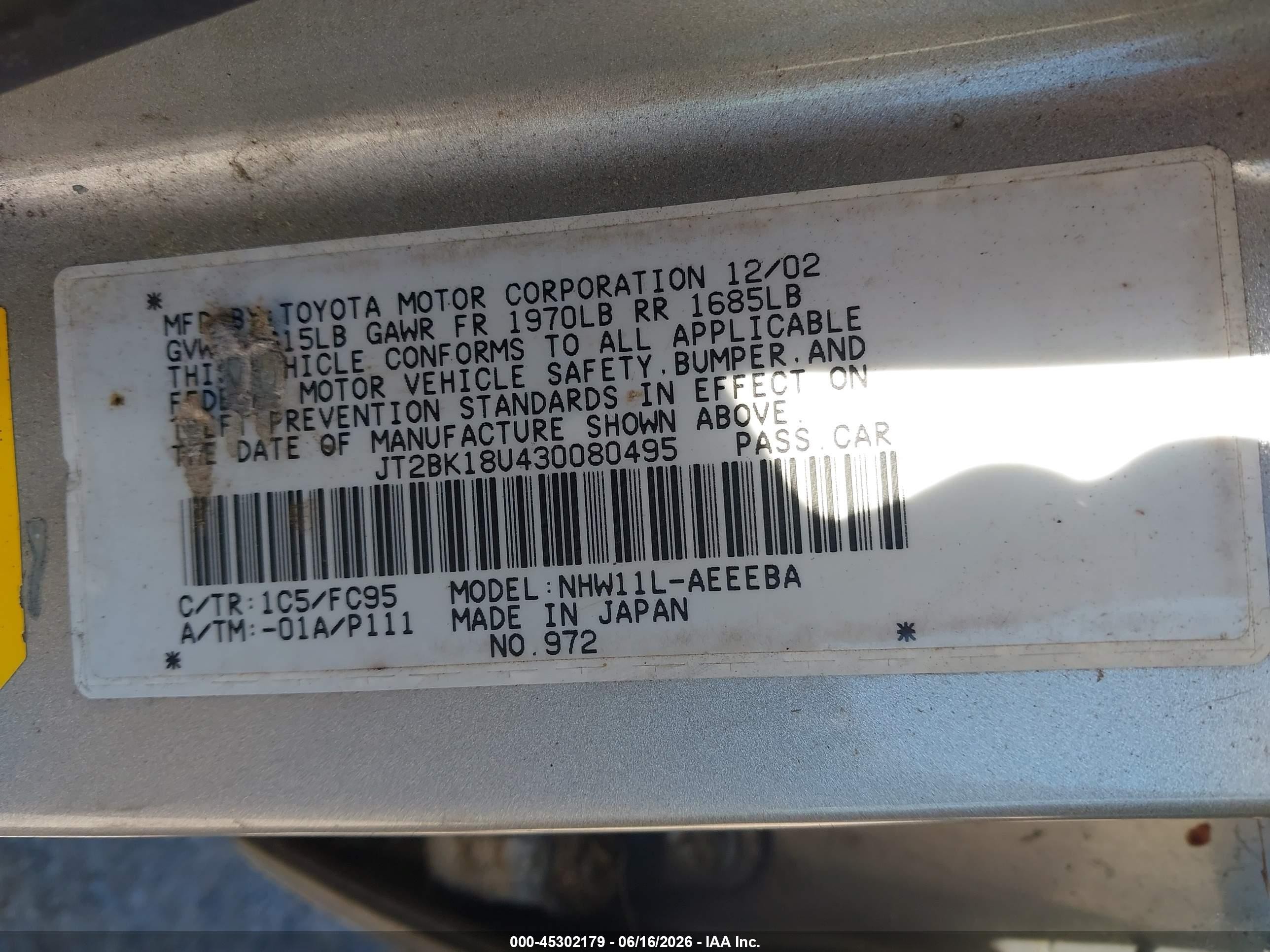 2003 Toyota Prius   Silver vin: JT2BK18U430080495