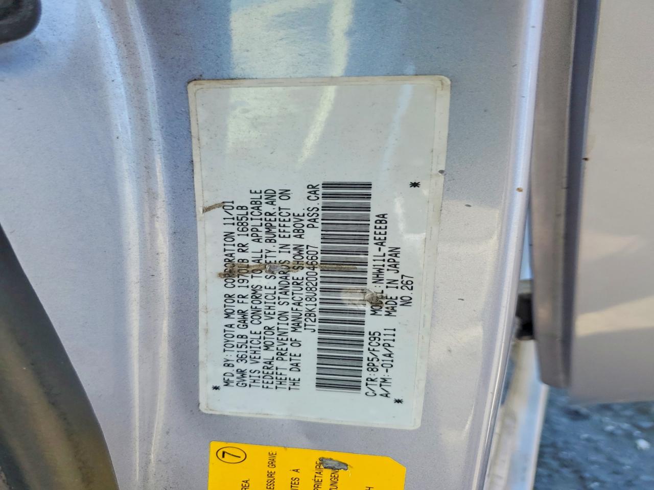 2002 Toyota Prius Base Серебряный vin: JT2BK18U820046607