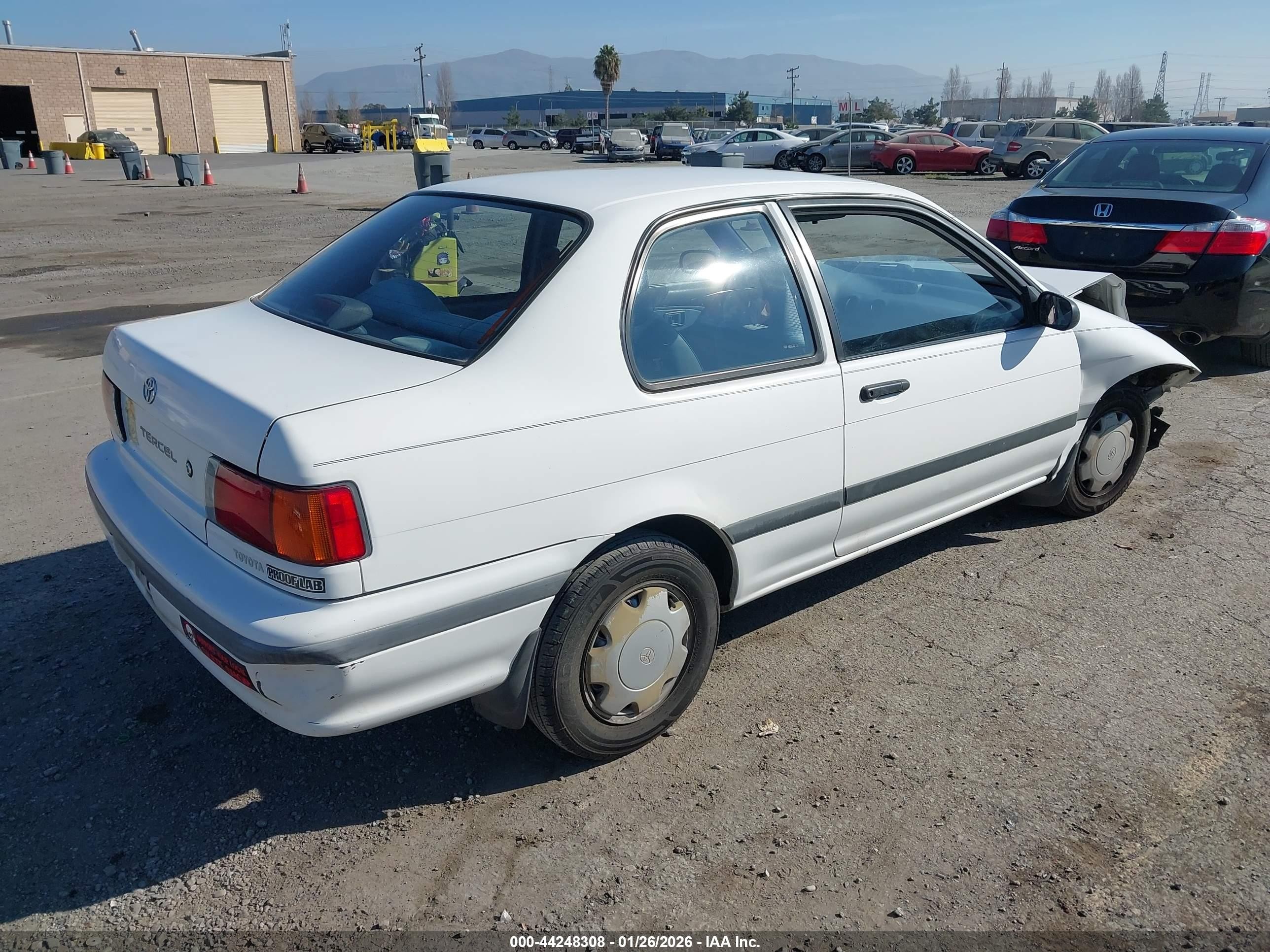 1994 Toyota Tercel Dx White vin: JT2EL43S8R0466606