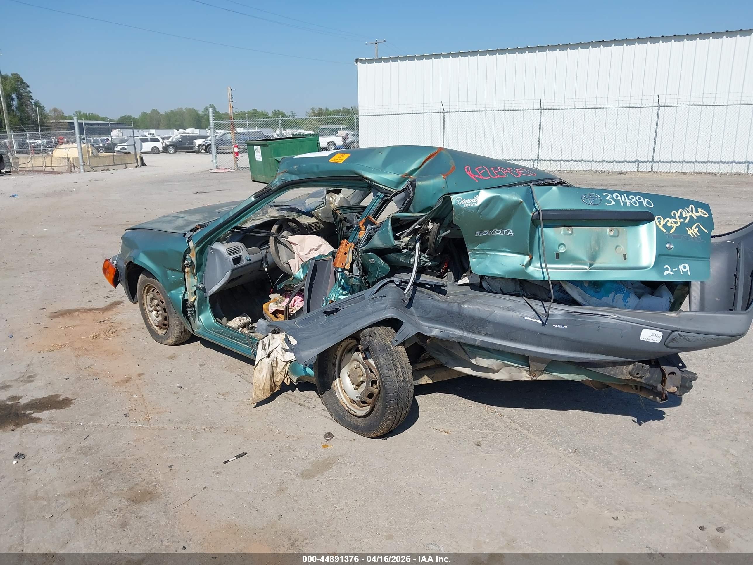 1995 Toyota Tercel Std Зеленый vin: JT2EL55D8S0004640