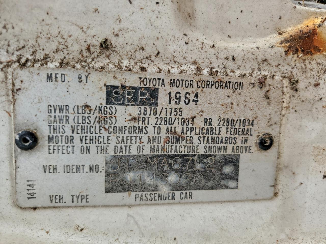 1985 Toyota Supra White vin: JT2MA67L2F0143020