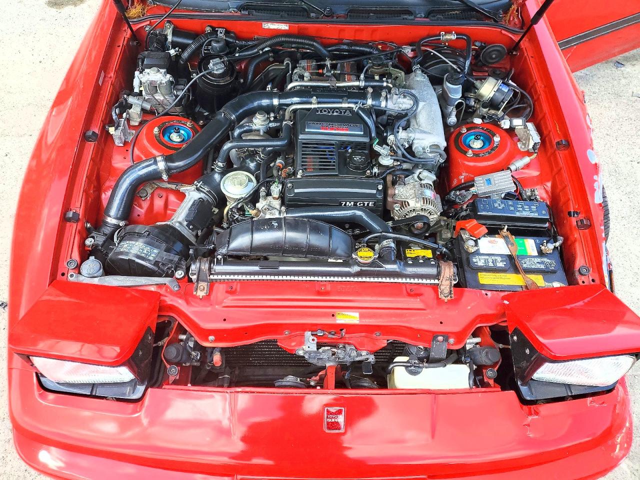 1990 Toyota Supra Turbo Red vin: JT2MA71M0L0147800