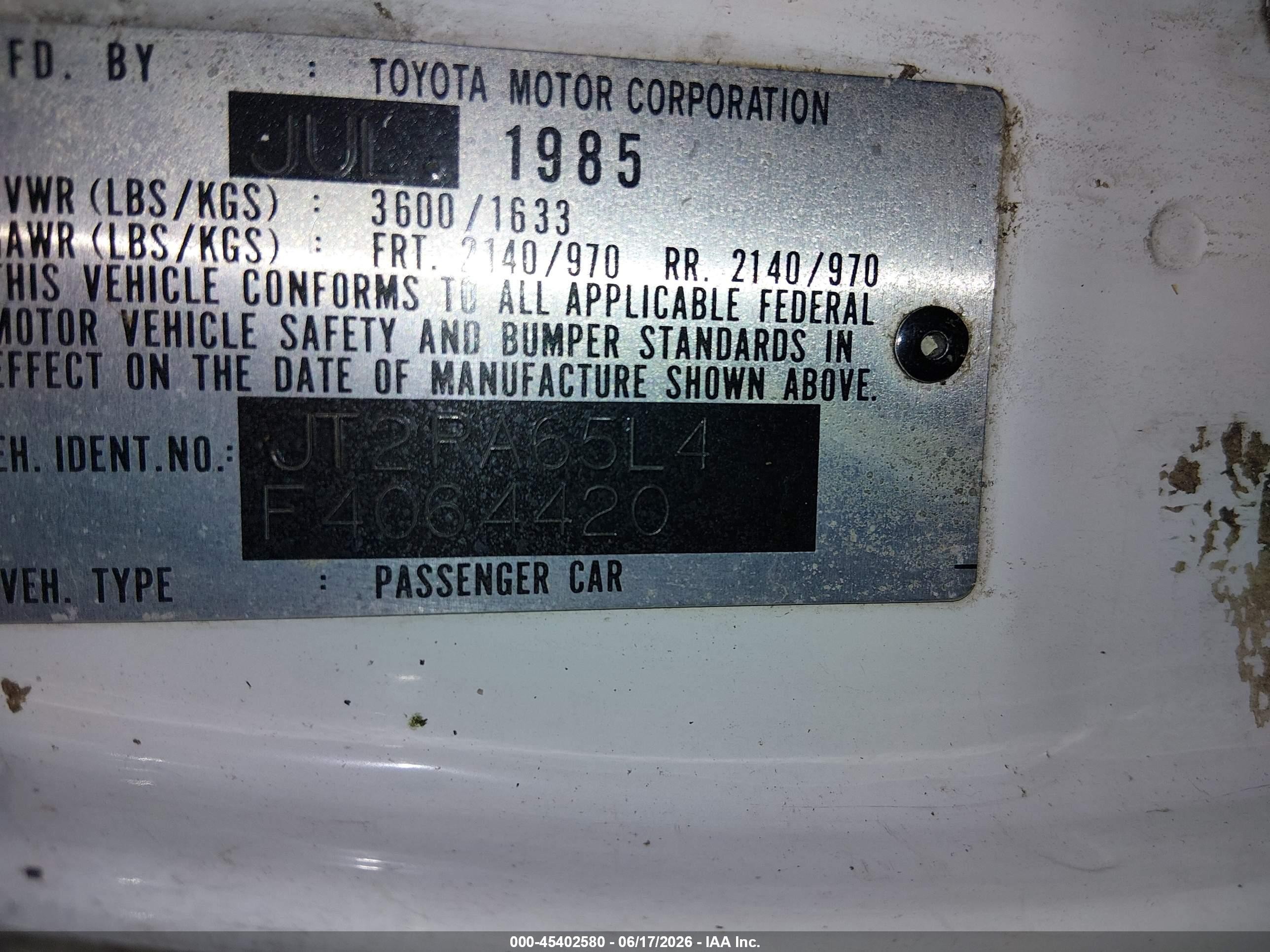 1985 Toyota Celica Gt-s White vin: JT2RA65L4F4064420