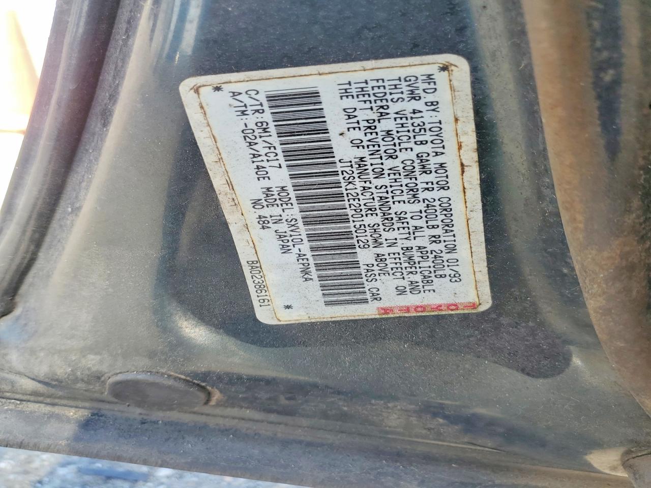 1993 Toyota Camry Le Green vin: JT2SK12E2P0150129