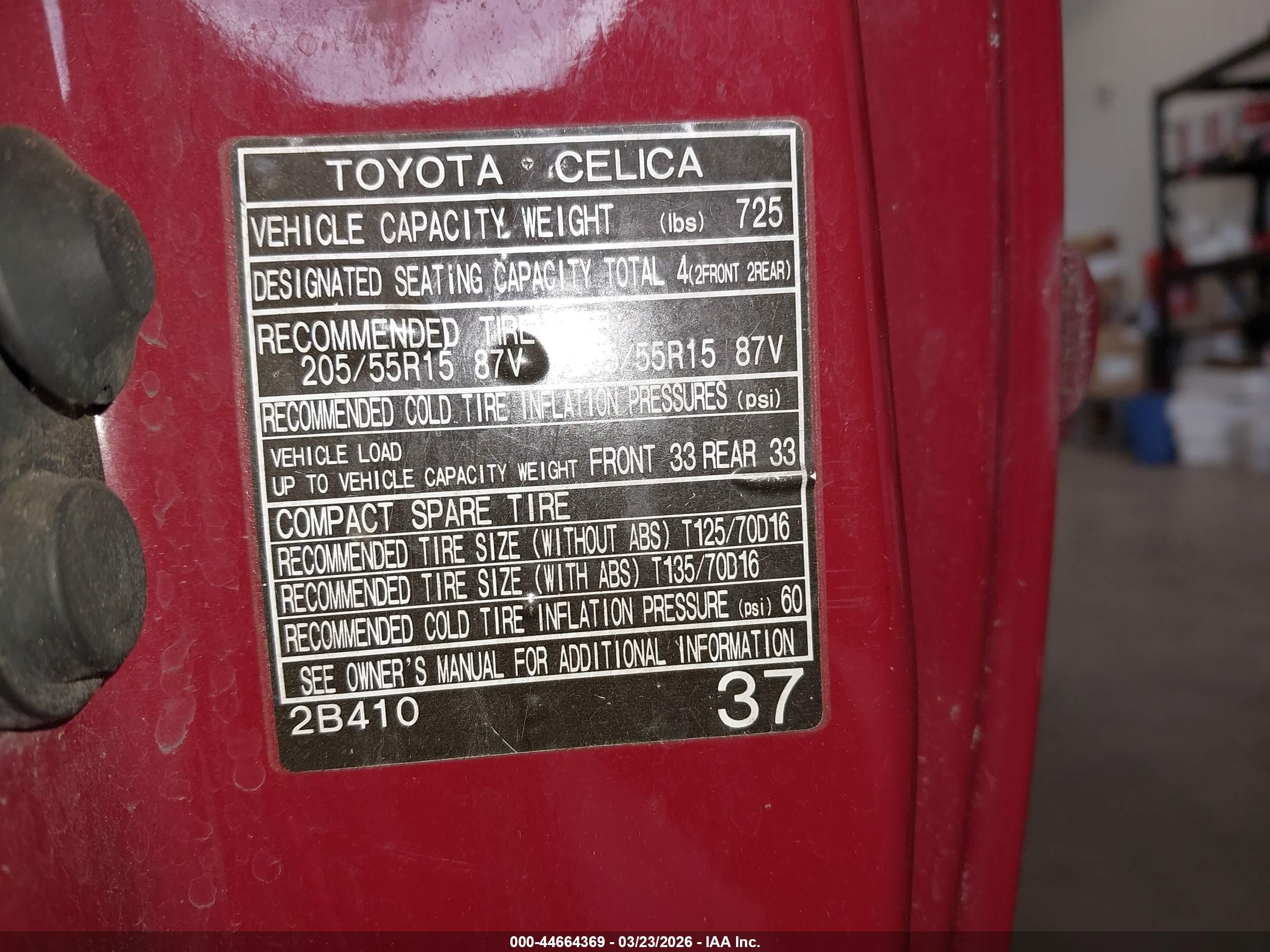 1994 Toyota Celica Gt Red vin: JT2ST07NXR0001843