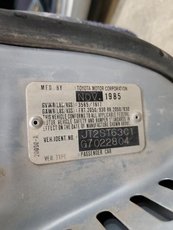 1986 Toyota Celica St Белый vin: JT2ST63C1G7022804