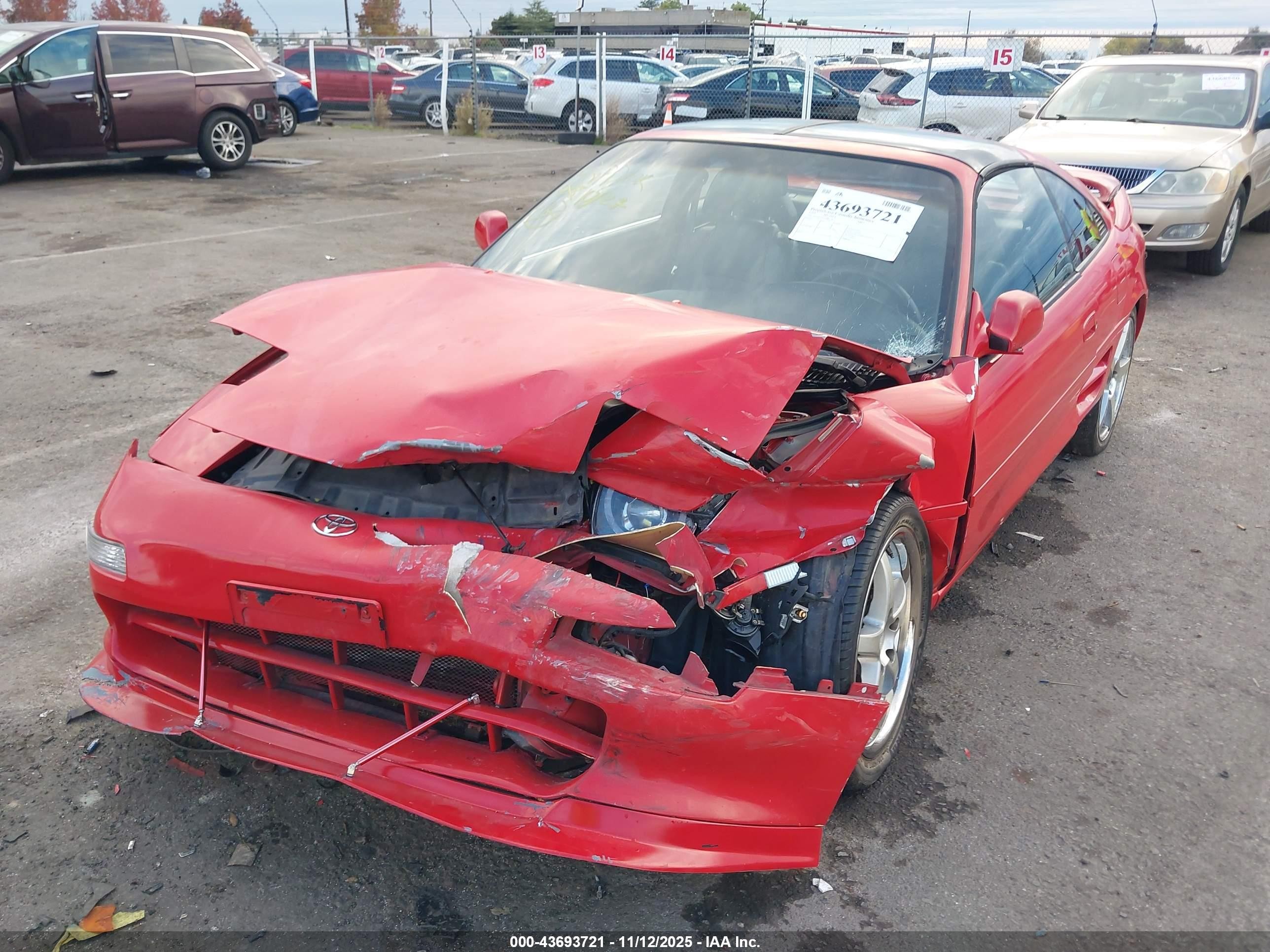 1993 Toyota Mr2 Sport Roof Red vin: JT2SW21N3P0018881
