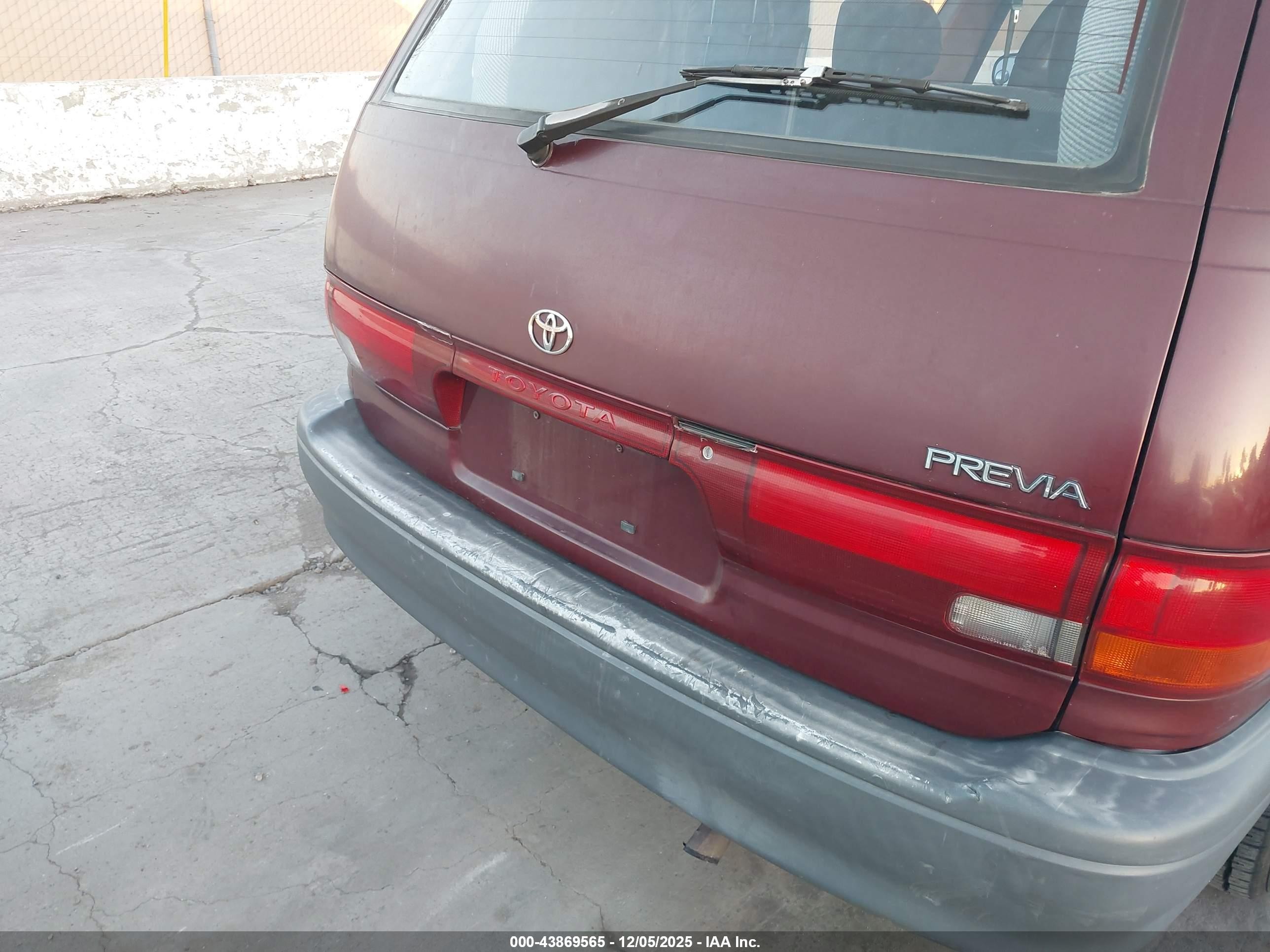 1993 Toyota Previa Dx Burgundy vin: JT3AC11R4P1114994
