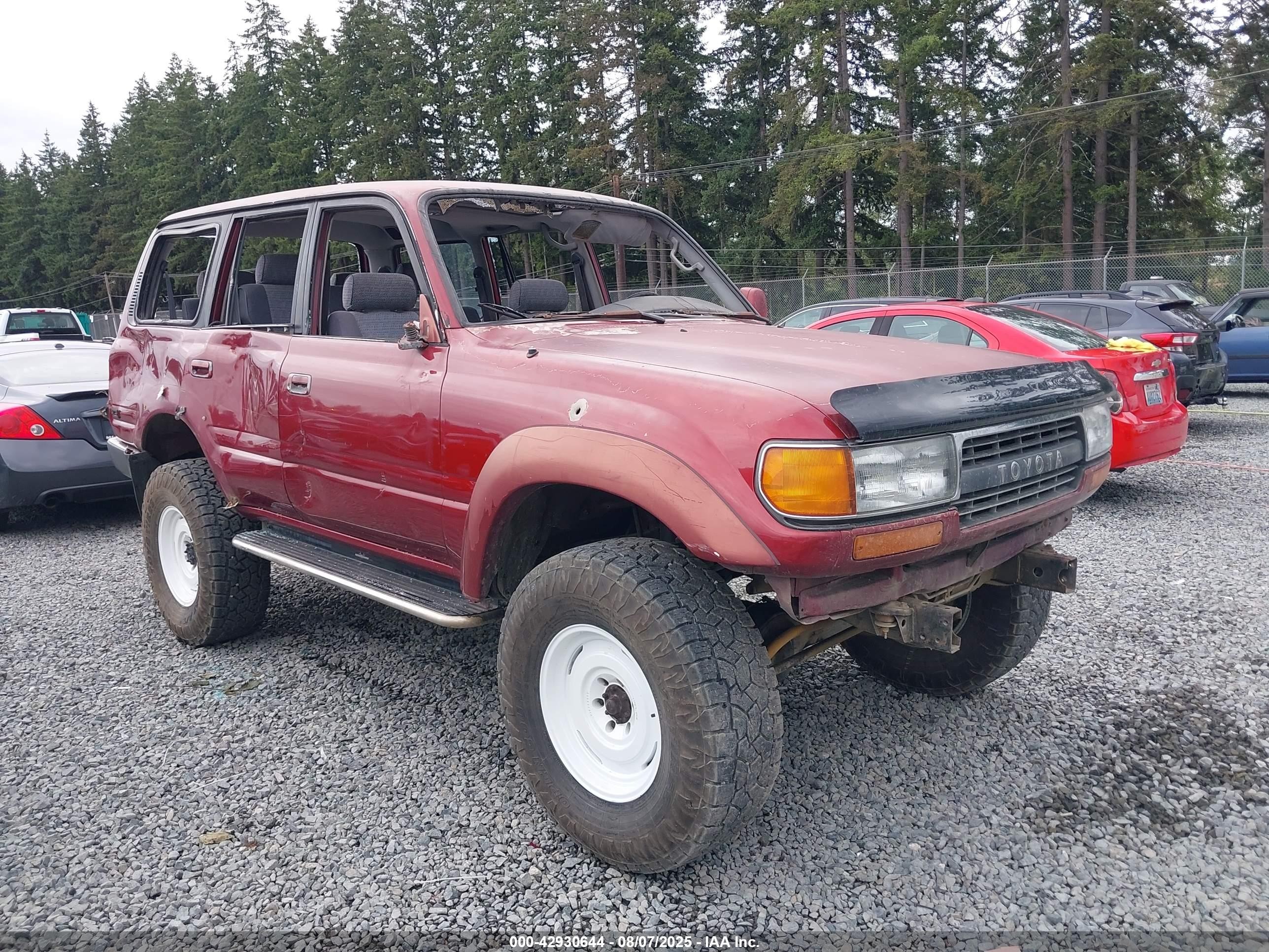 1991 Toyota Land Cruiser Fj80 Красный vin: JT3FJ80W2M0021226