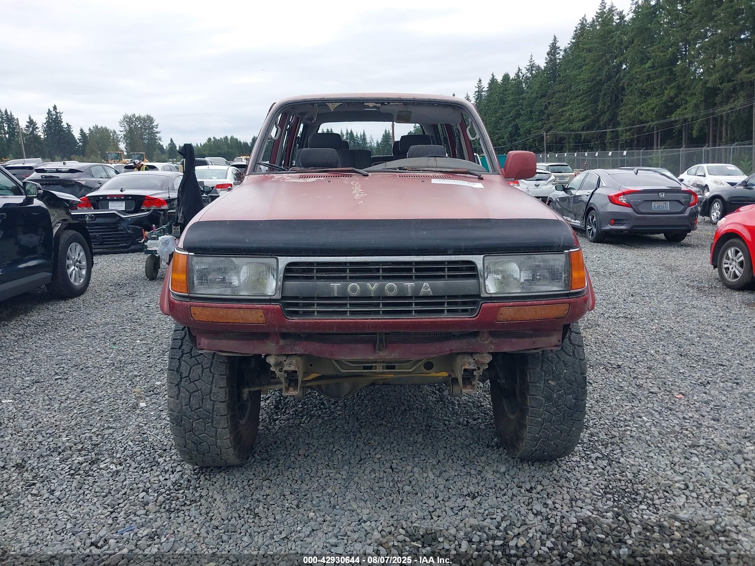 1991 Toyota Land Cruiser Fj80 Красный vin: JT3FJ80W2M0021226