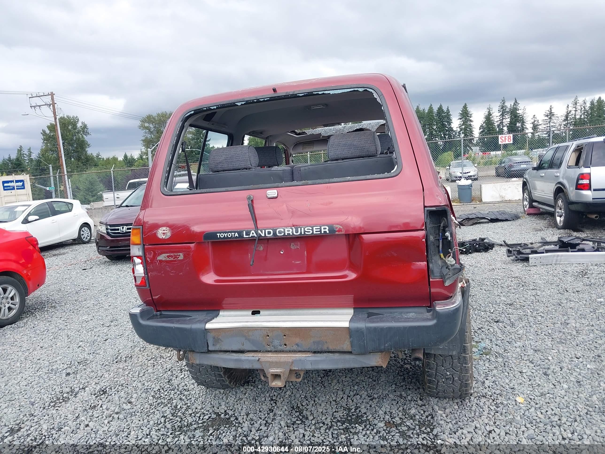 1991 Toyota Land Cruiser Fj80 Красный vin: JT3FJ80W2M0021226