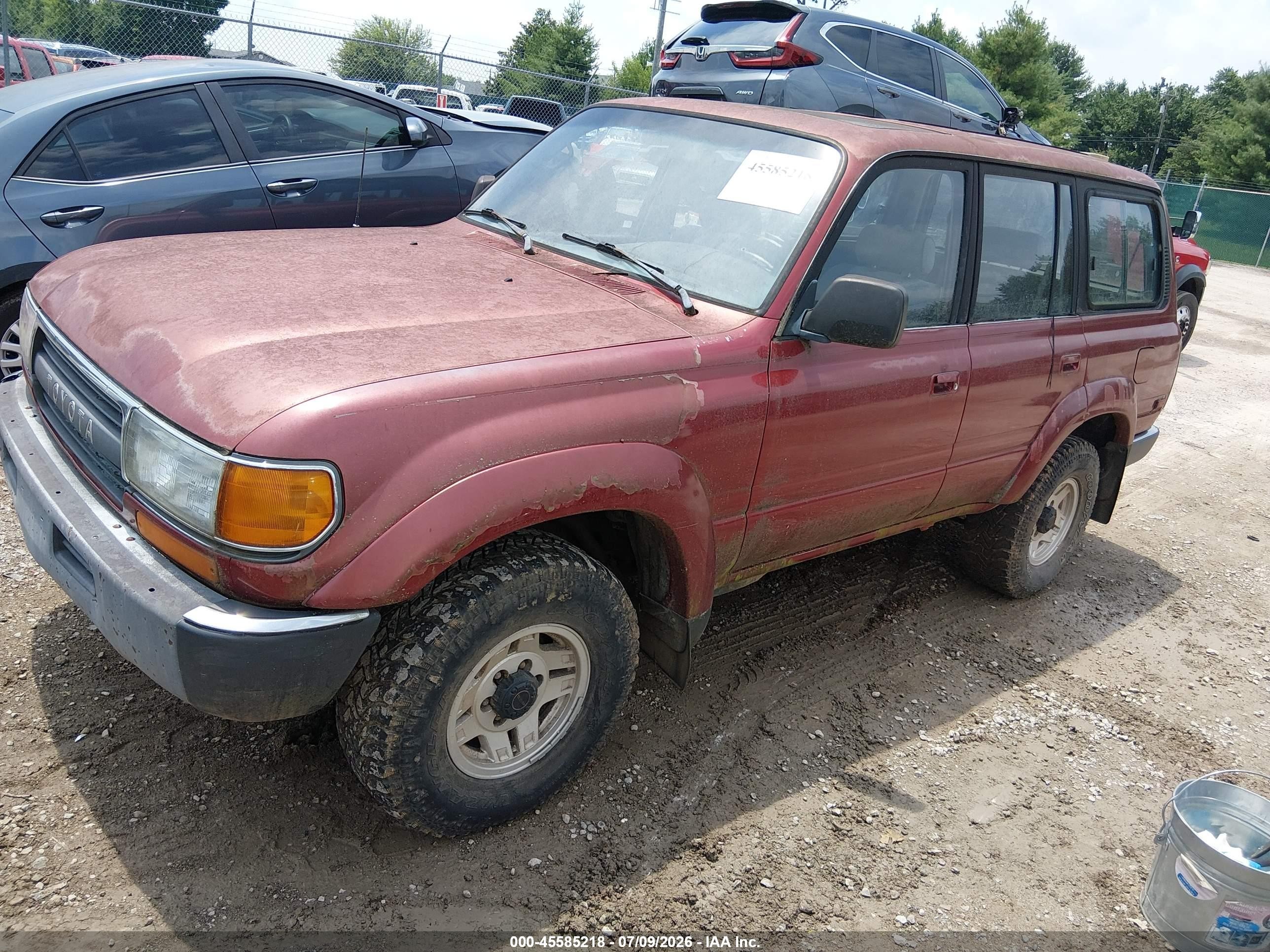 1992 Toyota Land Cruiser Fj80 Red vin: JT3FJ80W7N0049783