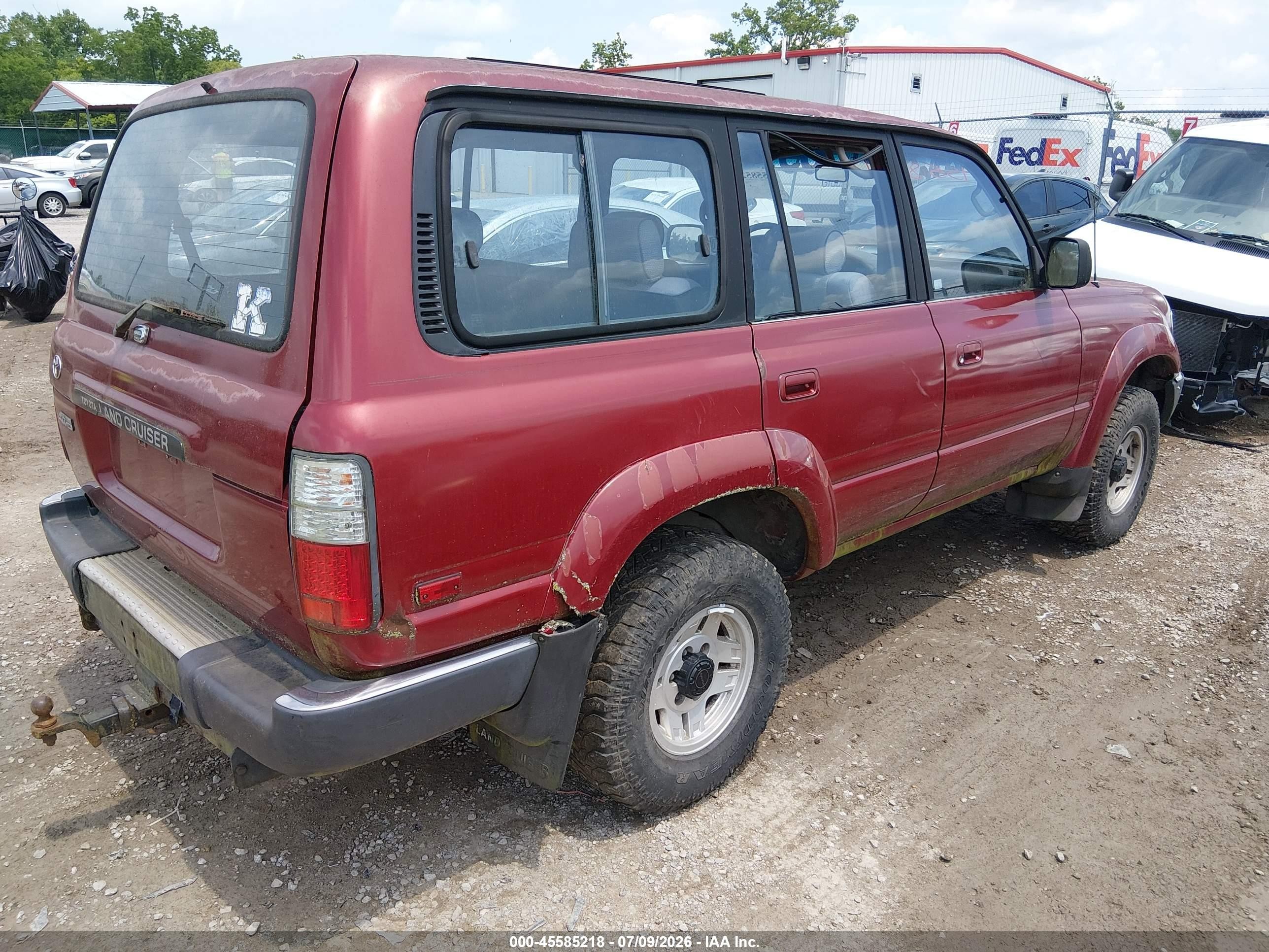 1992 Toyota Land Cruiser Fj80 Red vin: JT3FJ80W7N0049783