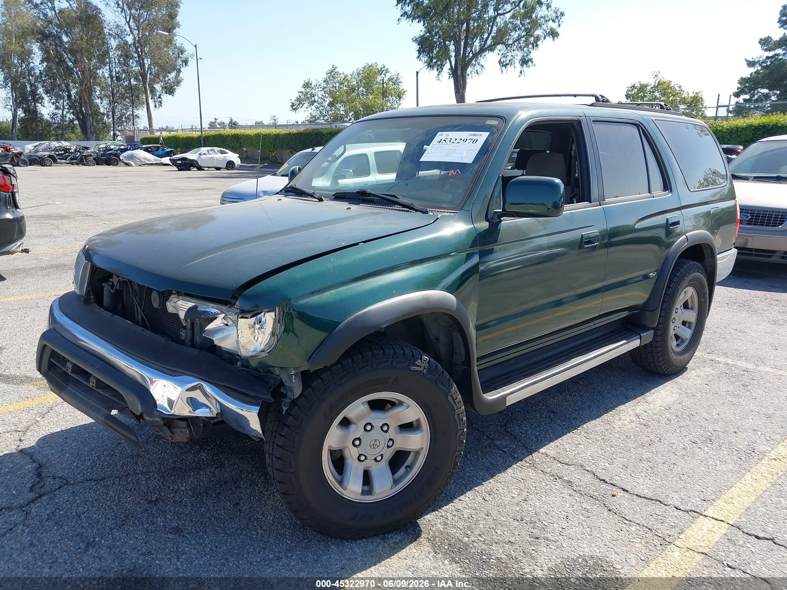1999 Toyota 4runner Sr5 V6 Green vin: JT3GN86R0X0103373