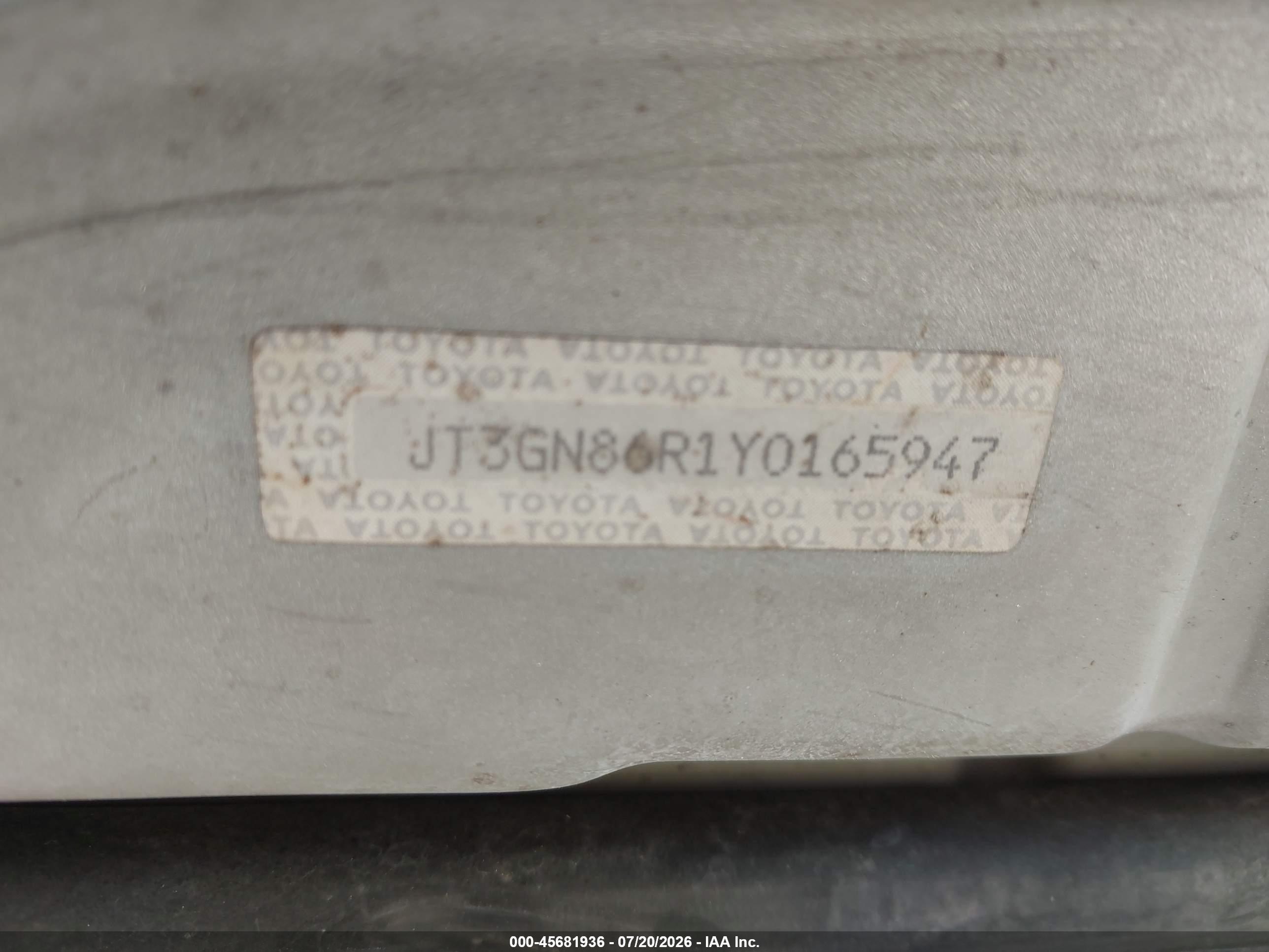 2000 Toyota 4runner Sr5 V6 Серебряный vin: JT3GN86R1Y0165947