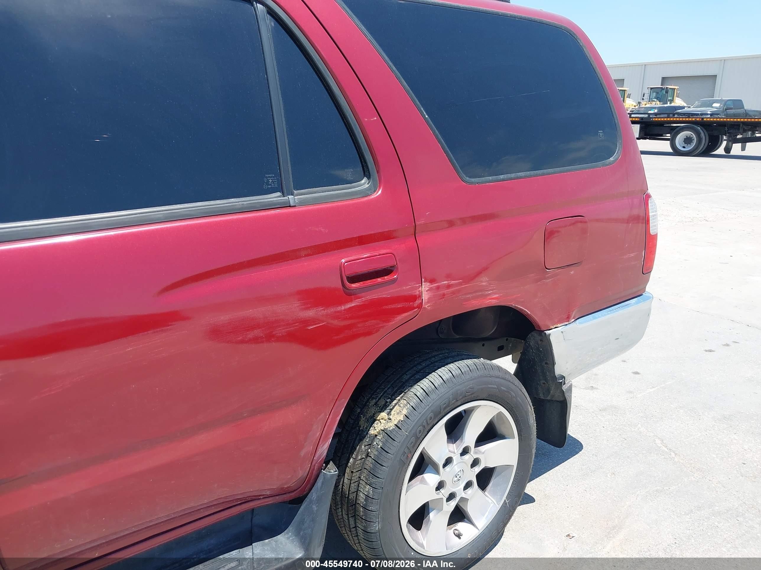 1999 Toyota 4runner Sr5 V6 Red vin: JT3GN86R2X0134527
