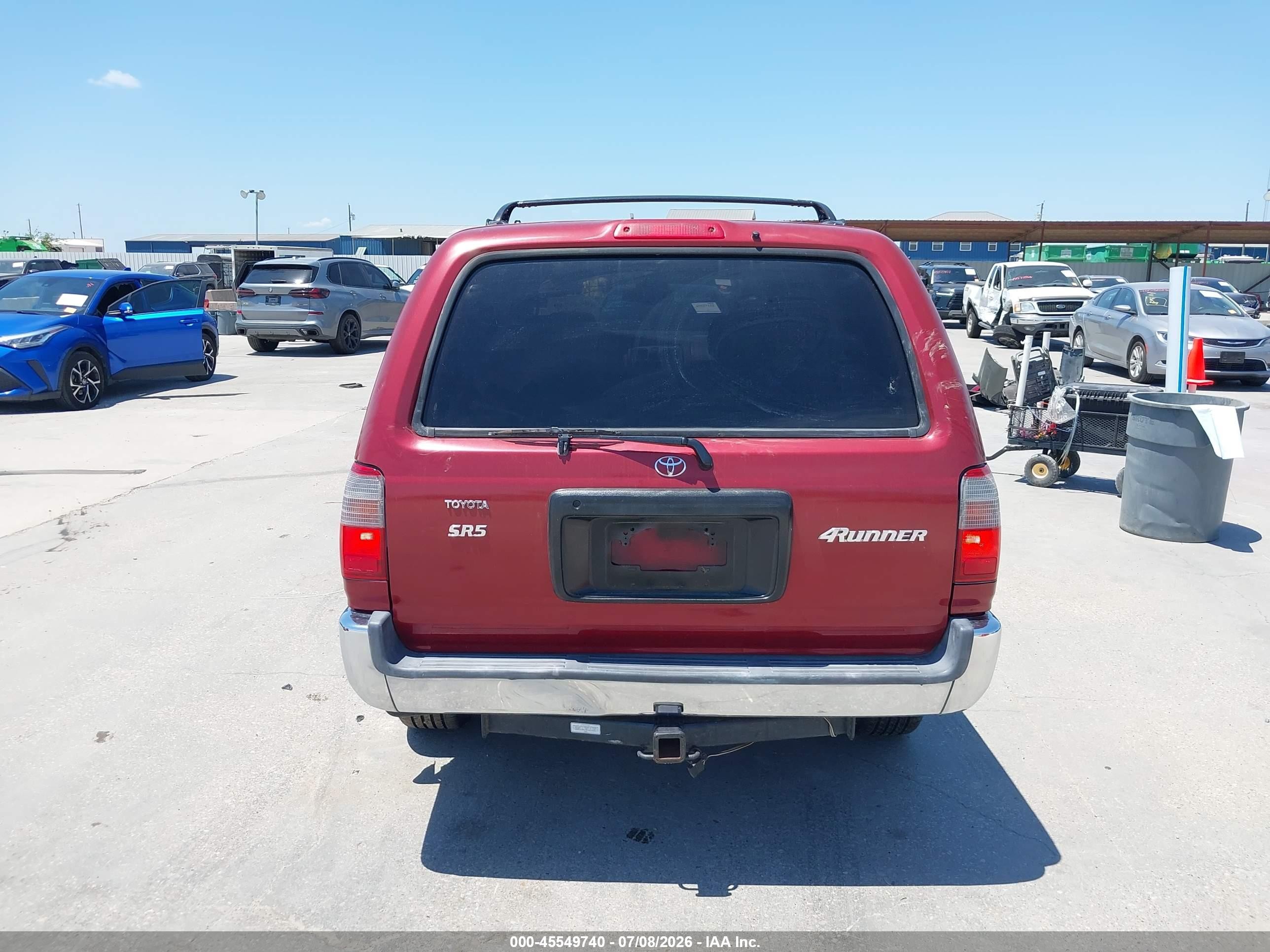 1999 Toyota 4runner Sr5 V6 Red vin: JT3GN86R2X0134527