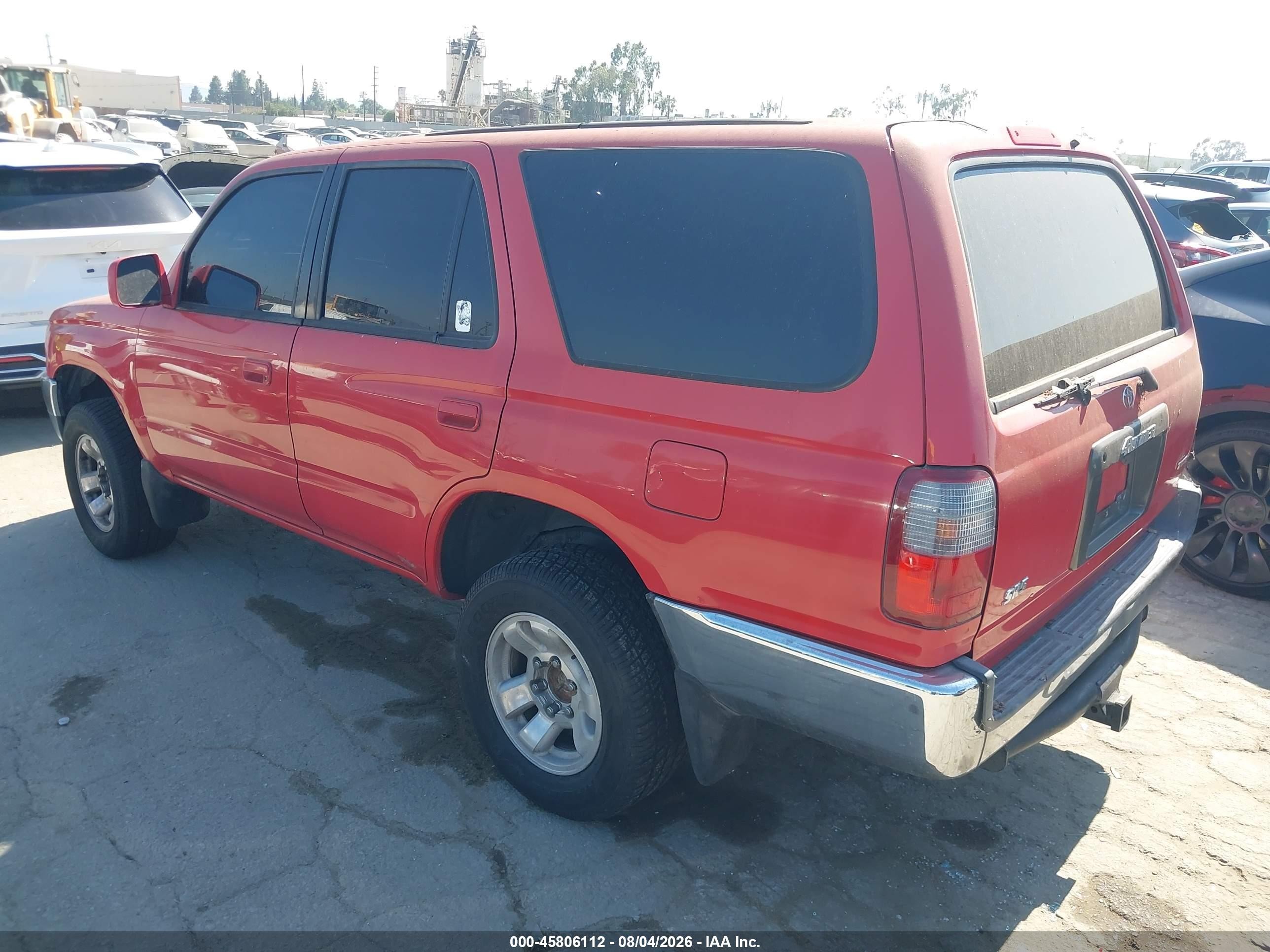 1996 Toyota 4runner Sr5 Red vin: JT3GN86R3T0015587