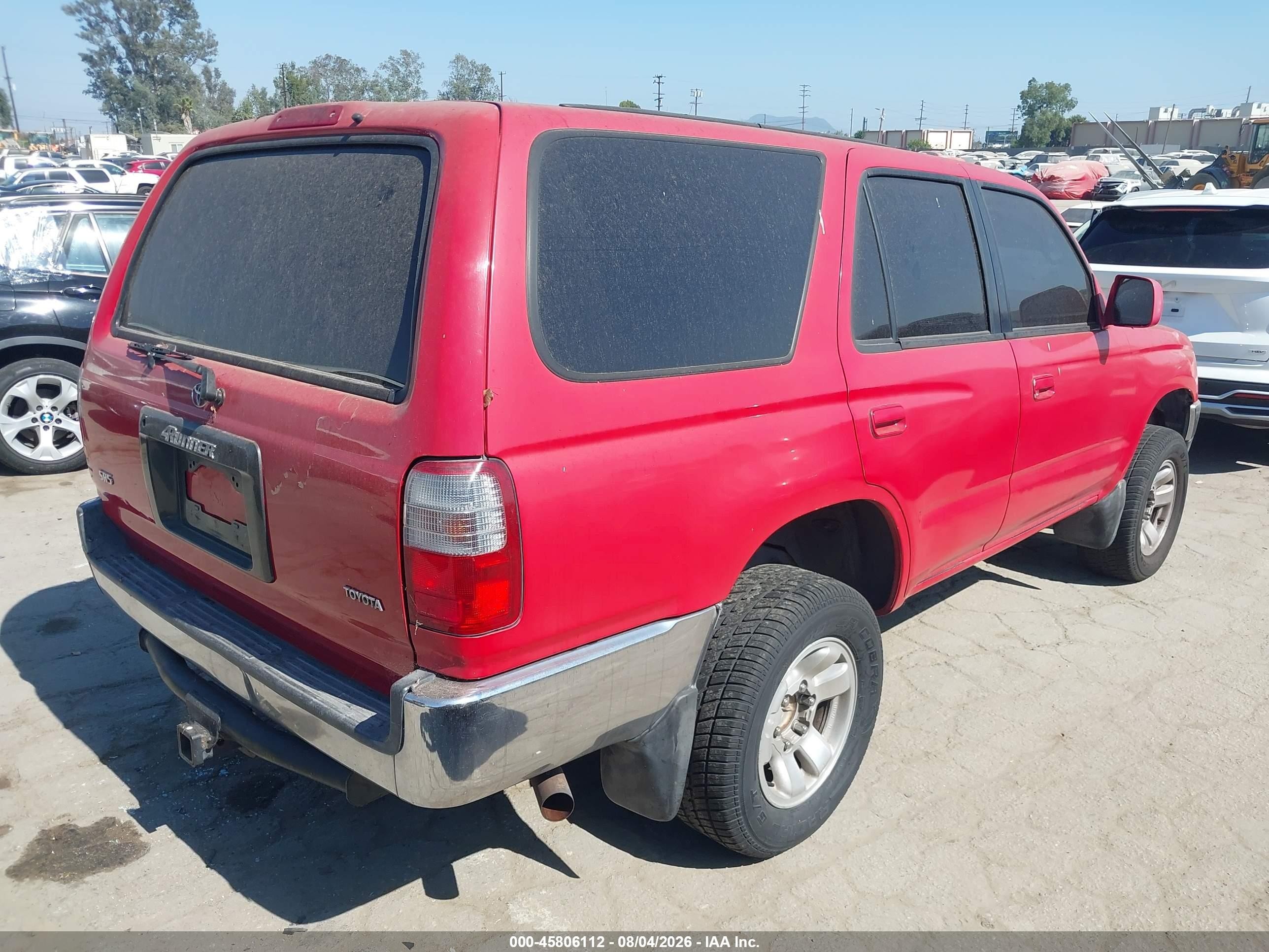 1996 Toyota 4runner Sr5 Red vin: JT3GN86R3T0015587