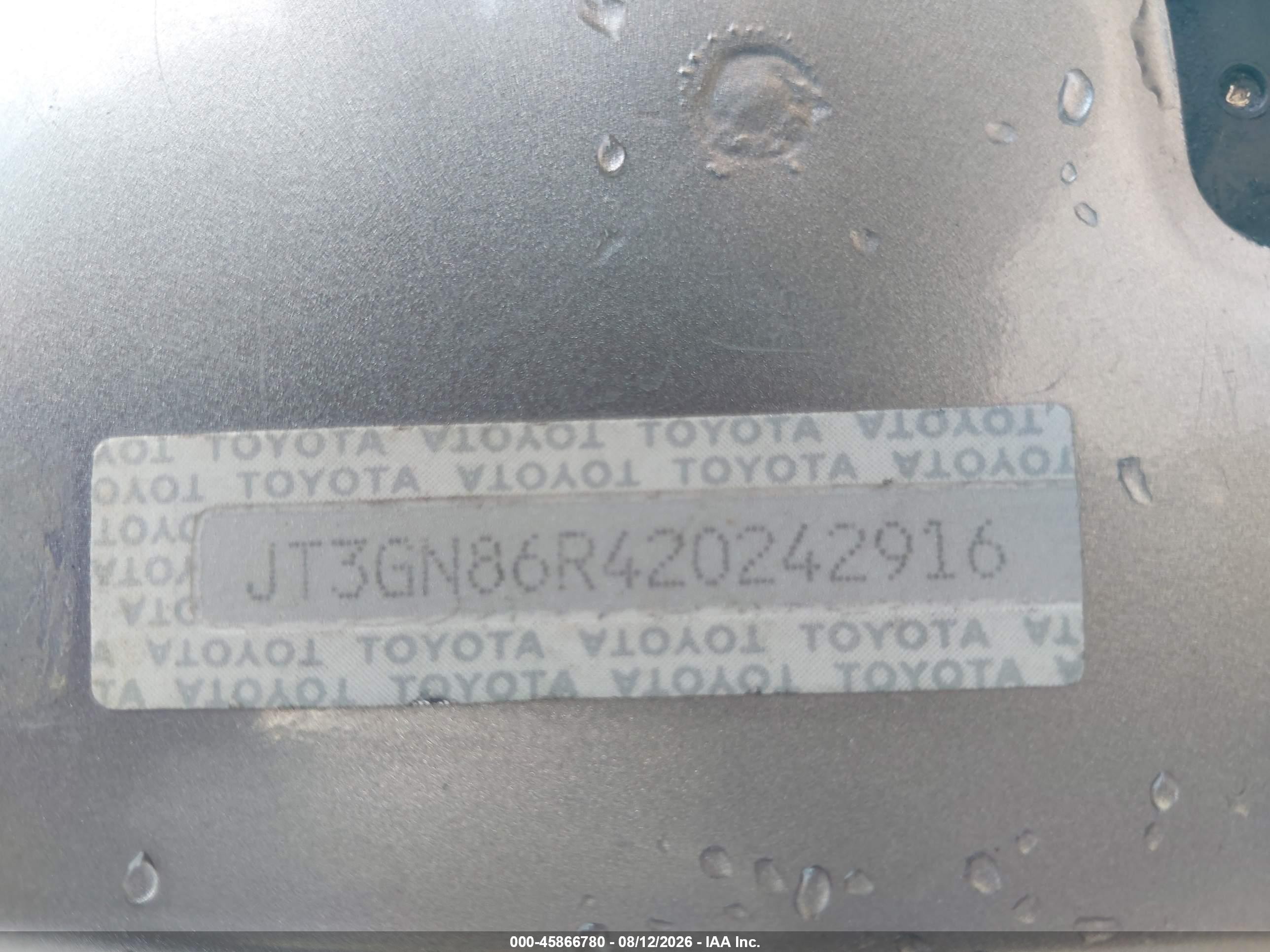 2002 Toyota 4runner Sr5 V6 Gray vin: JT3GN86R420242916