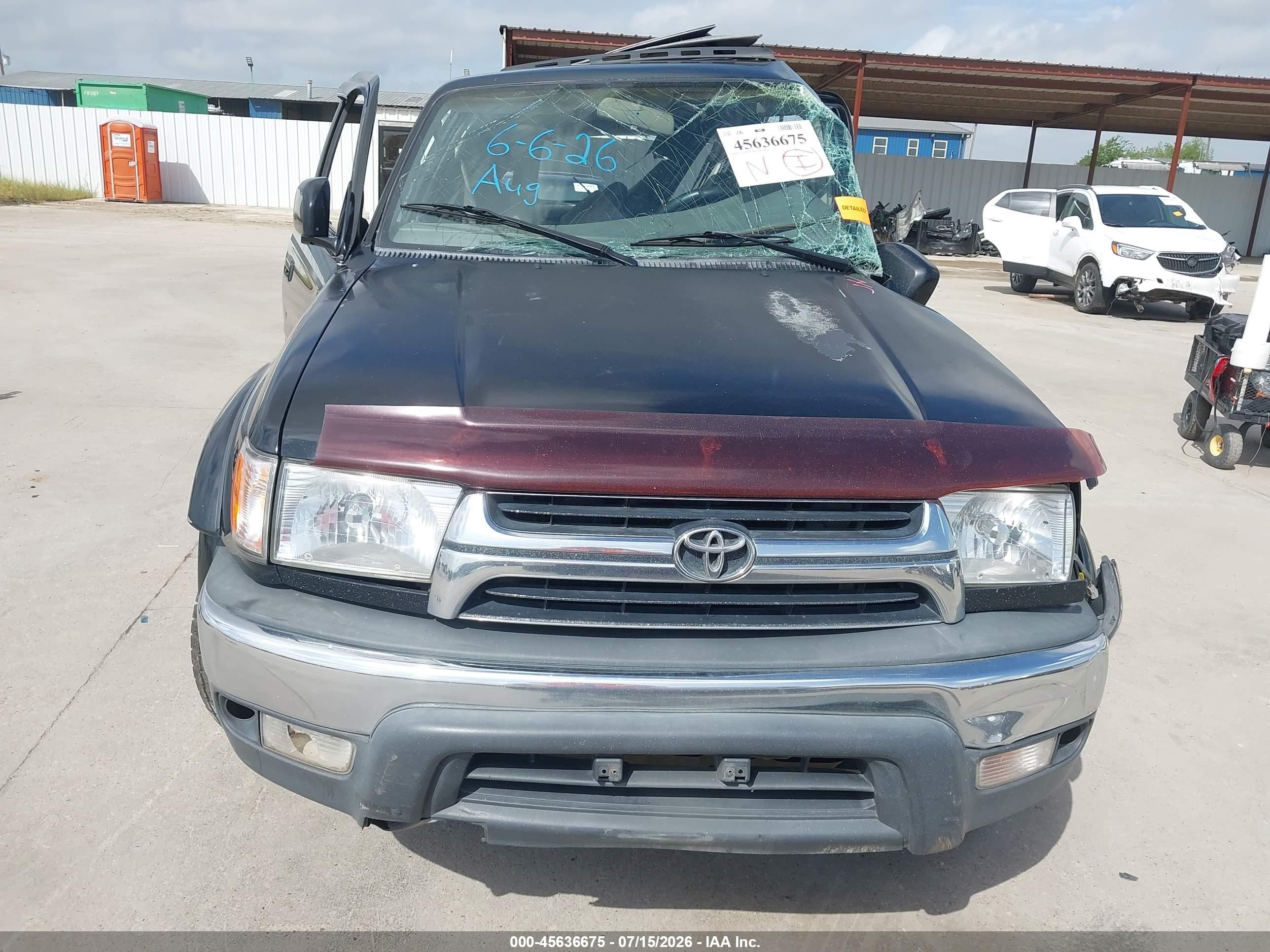 2002 Toyota 4runner Sr5 V6 Black vin: JT3GN86R520225445