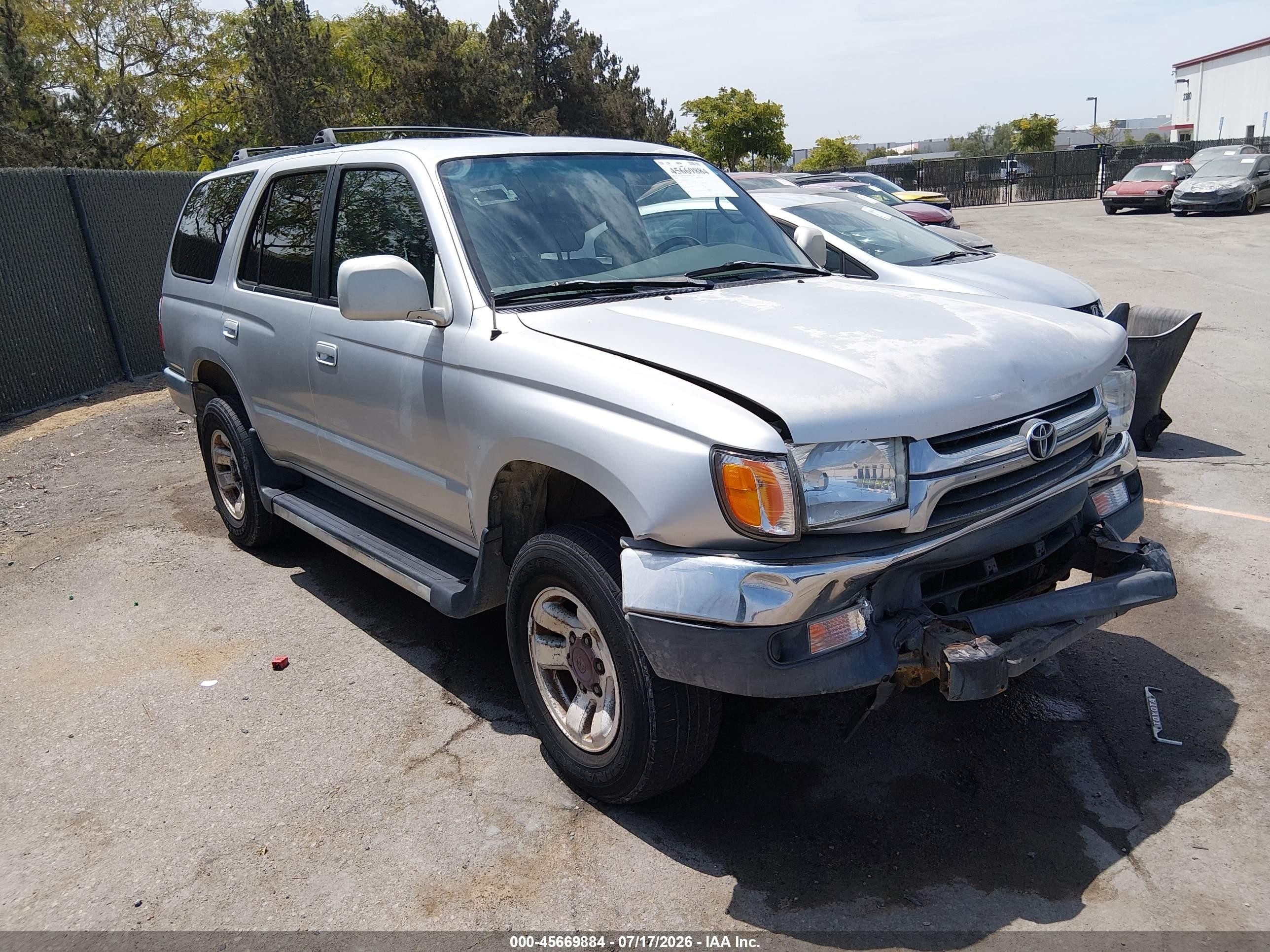2002 Toyota 4runner Sr5 V6 Silver vin: JT3GN86R620253075